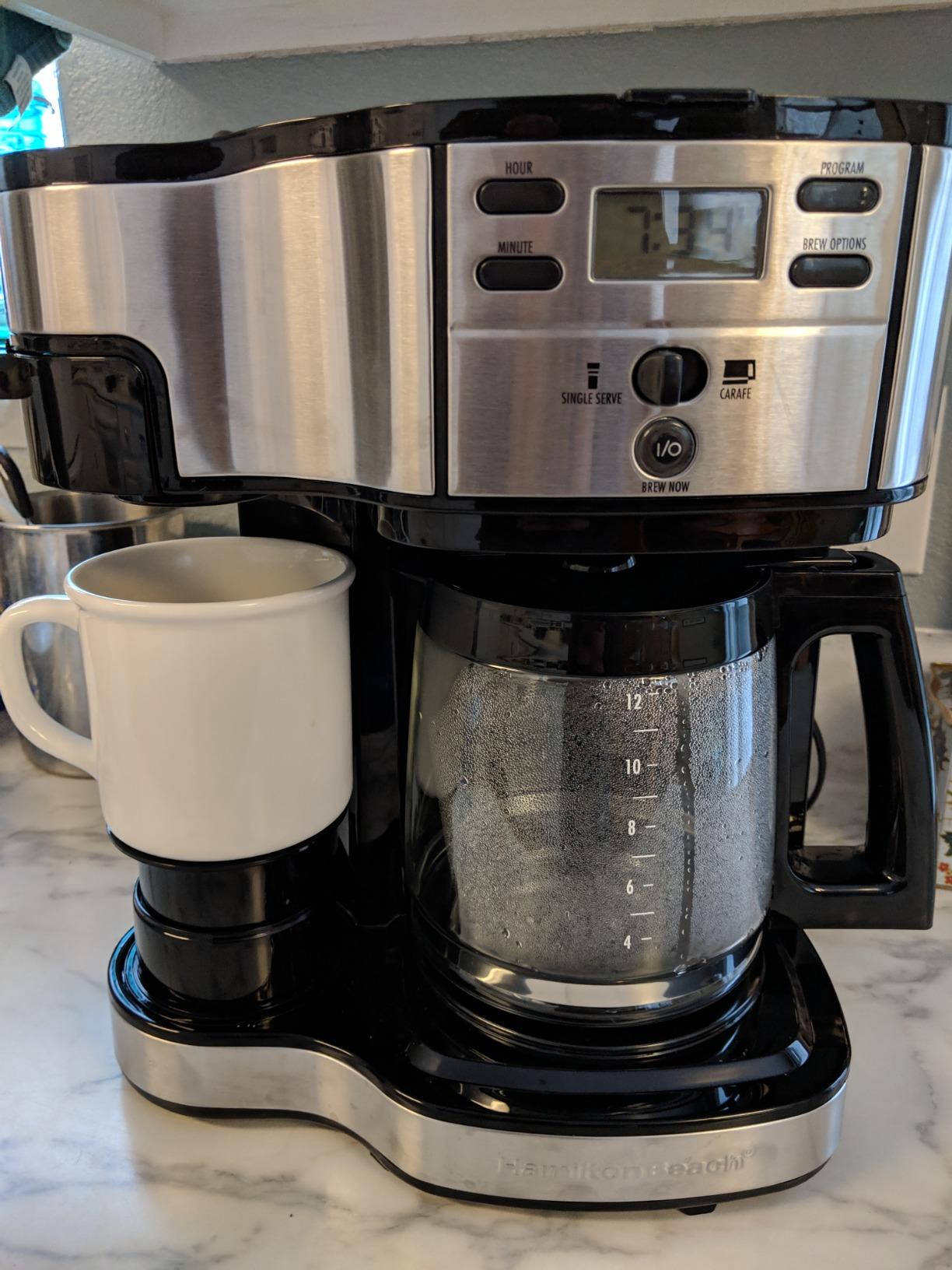 Hamilton Beach 2-Way Brewer Coffee Maker, Single-Serve and 12-Cup Pot, Black/Stainless Steel(49980A), Carafe customer photo 1