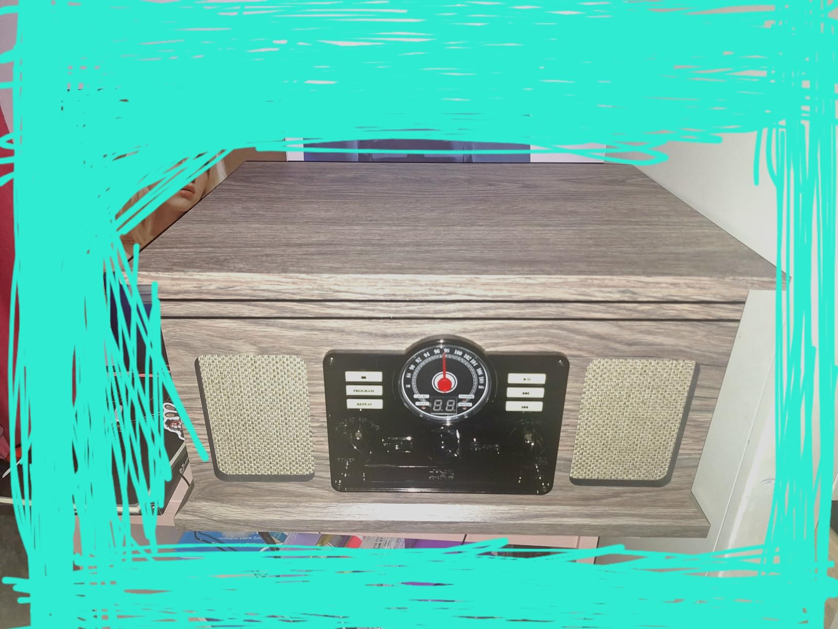Victrola Quincy - 6-in-1 Bluetooth Record Player - Mahogany customer photo 1