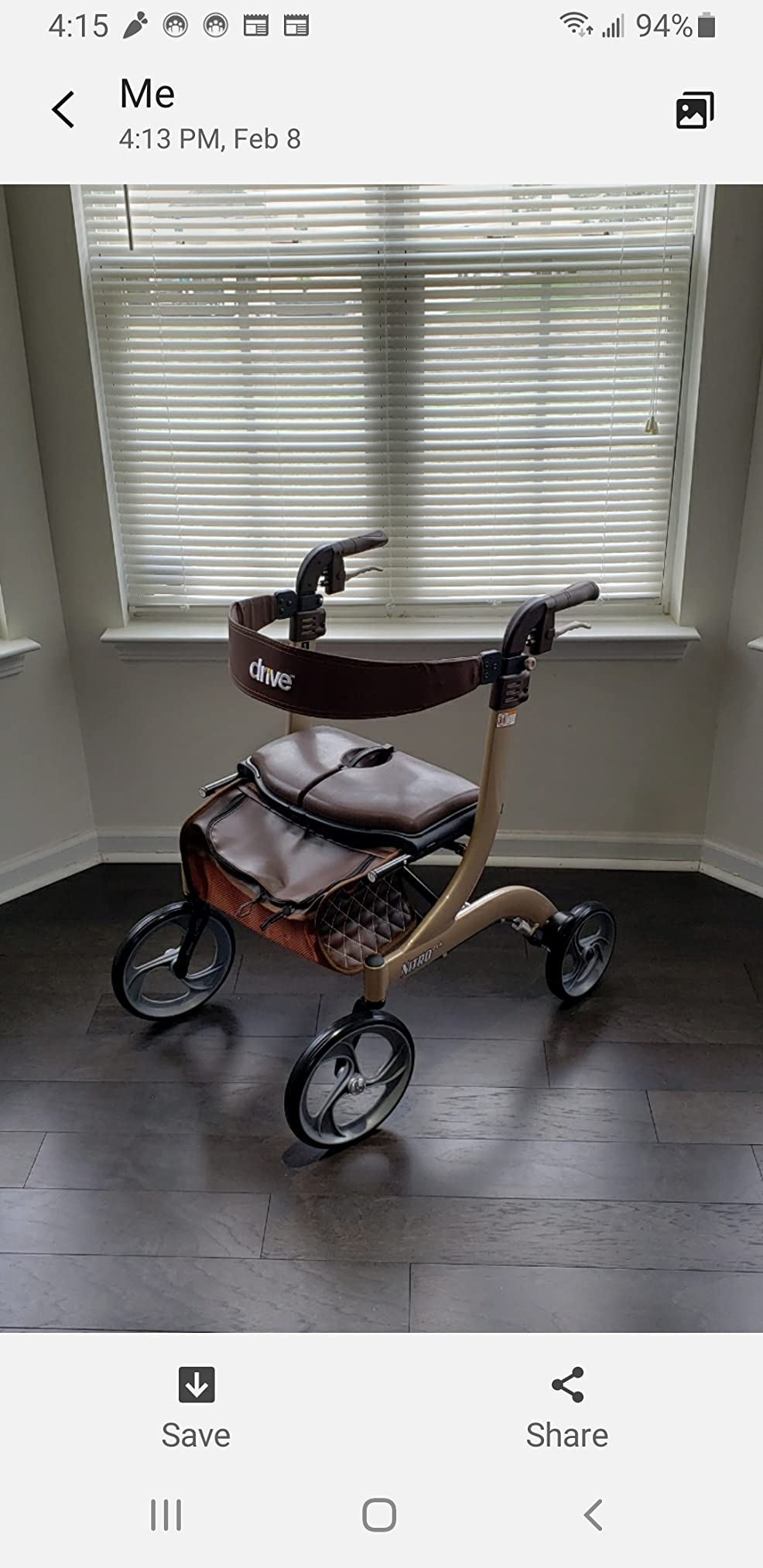 Drive Medical Nitro DLX Foldable Rollator Walker for Seniors, Sleek Blue customer photo 1