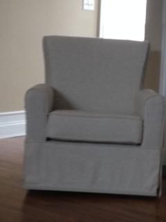 Delta Children Upholstered Glider Swivel Rocker Chair, Sand customer photo 1