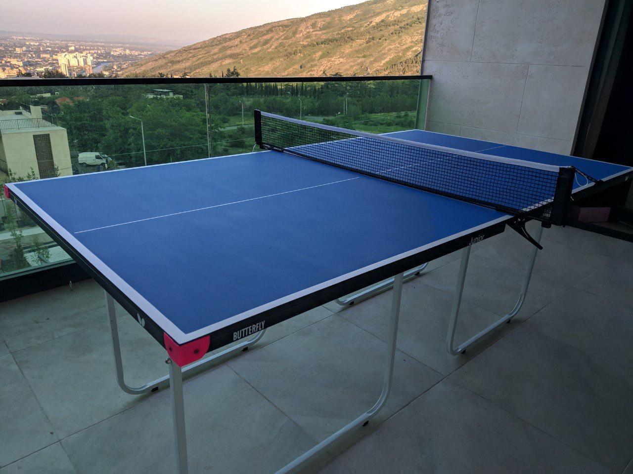 Butterfly Junior Ping Pong Table - 3/4 Size Table Tennis Table - Space Saver Game Table for Game Room - Regulation Height Ping Pong Table - Sturdy Frame - Ships Assembled with Net customer photo 1