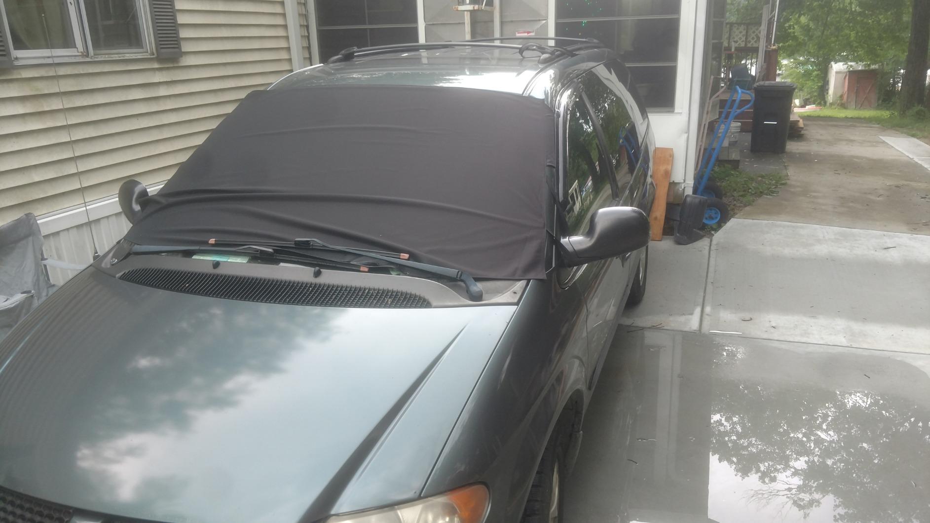 OxGord Windshield Snow Cover Ice Removal Wiper Visor Protector All Weather Winter Summer Auto Sun Shade for Cars Trucks Vans and SUVs Stop Scraping with a Brush or Shovel customer photo 1