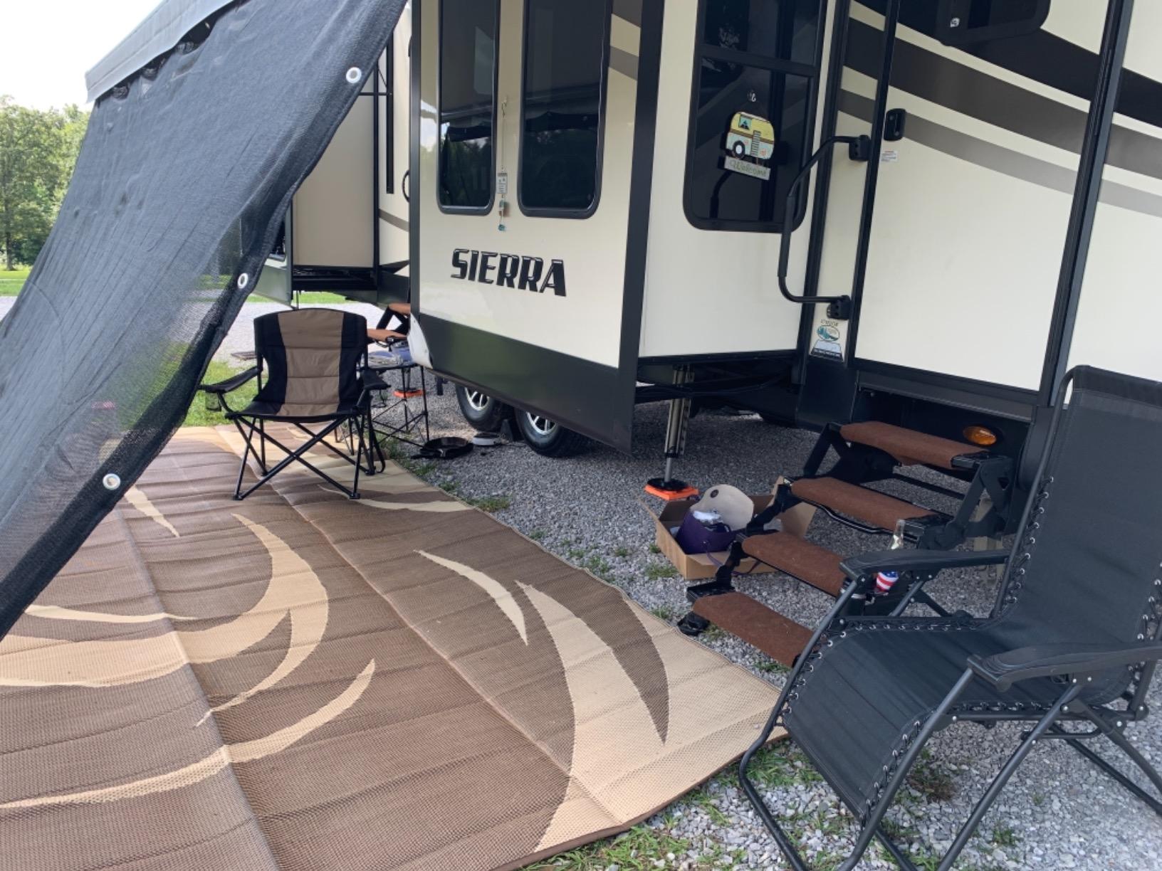 Stylish Camping SD8187 8-Feet x 18-Feet Graphic Swish RV Reversible Patio Mat, Brown/Tan customer photo 1