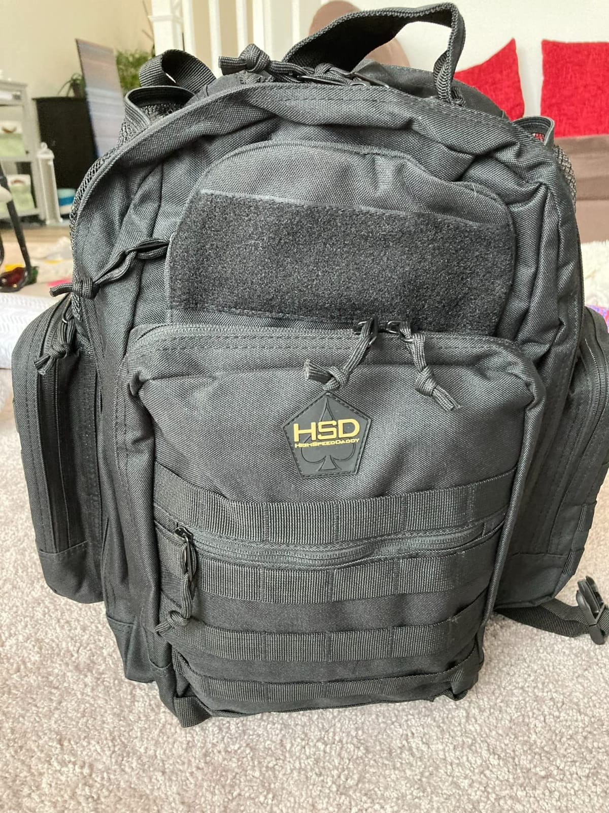 HighSpeedDaddy Diaper Bag Backpack with Diaper Changing Mat - Waterproof Military-Grade Baby Travel Bag - Spacious Design for Moms and Dads on the Go with Toddlers Baby Bag - Black customer photo 2