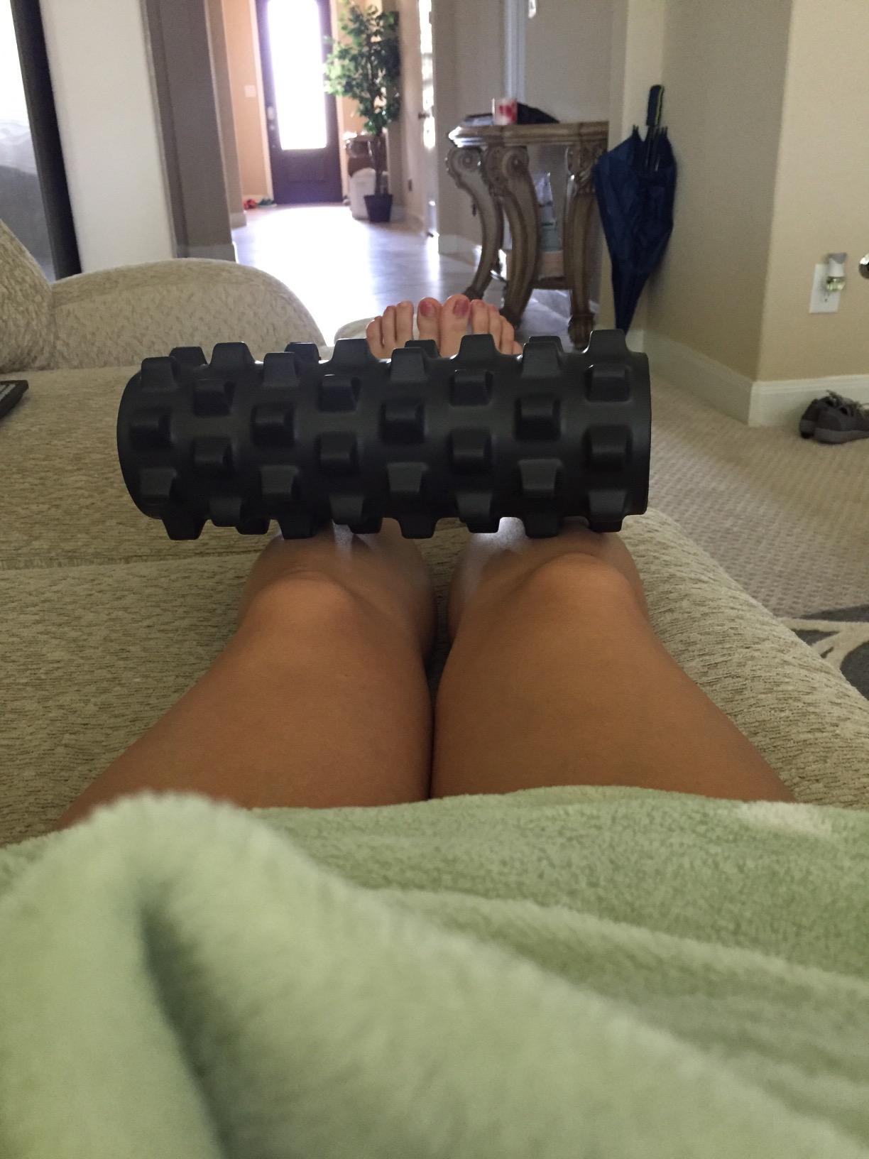 RumbleRoller Extra Firm Foam Roller Deep Tissue Massage Roller for Muscle Recovery (12 Inches Compact) customer photo 2