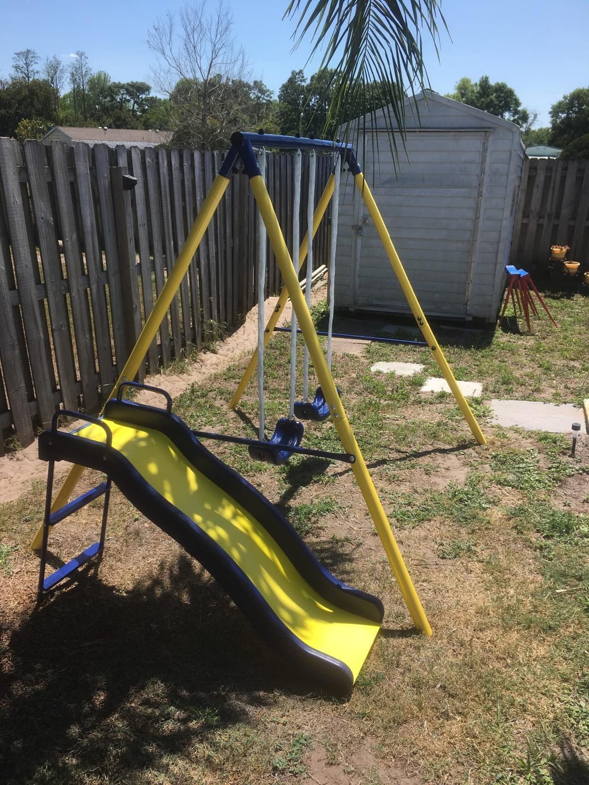 Sportspower My First Metal Swing Set with Slide, 4 Kids Max, Blue, Yellow customer photo 2