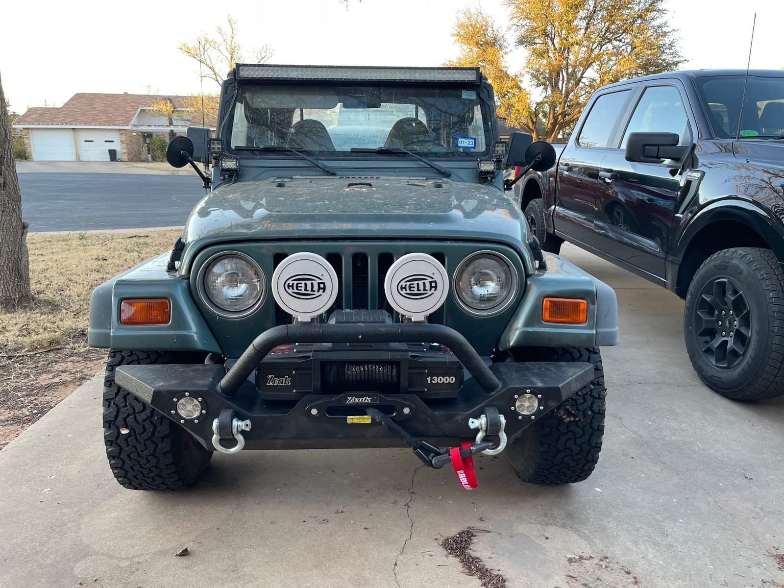 LEDKINGDOMUS Rock Crawler Front Bumper Compatible with 87-06 Jeep Wrangler YJ and TJ with Winch Plate, LED Lights Heavy Duty (Textured Black) customer photo 2