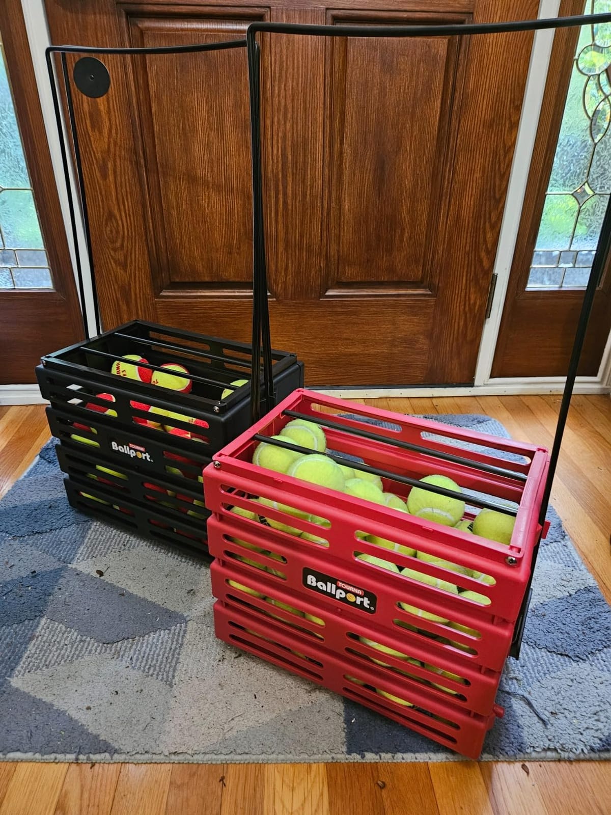 Tourna Ballport Tennis Ball Hopper Holds 80 Balls Durable and Lightweight – Red customer photo 2
