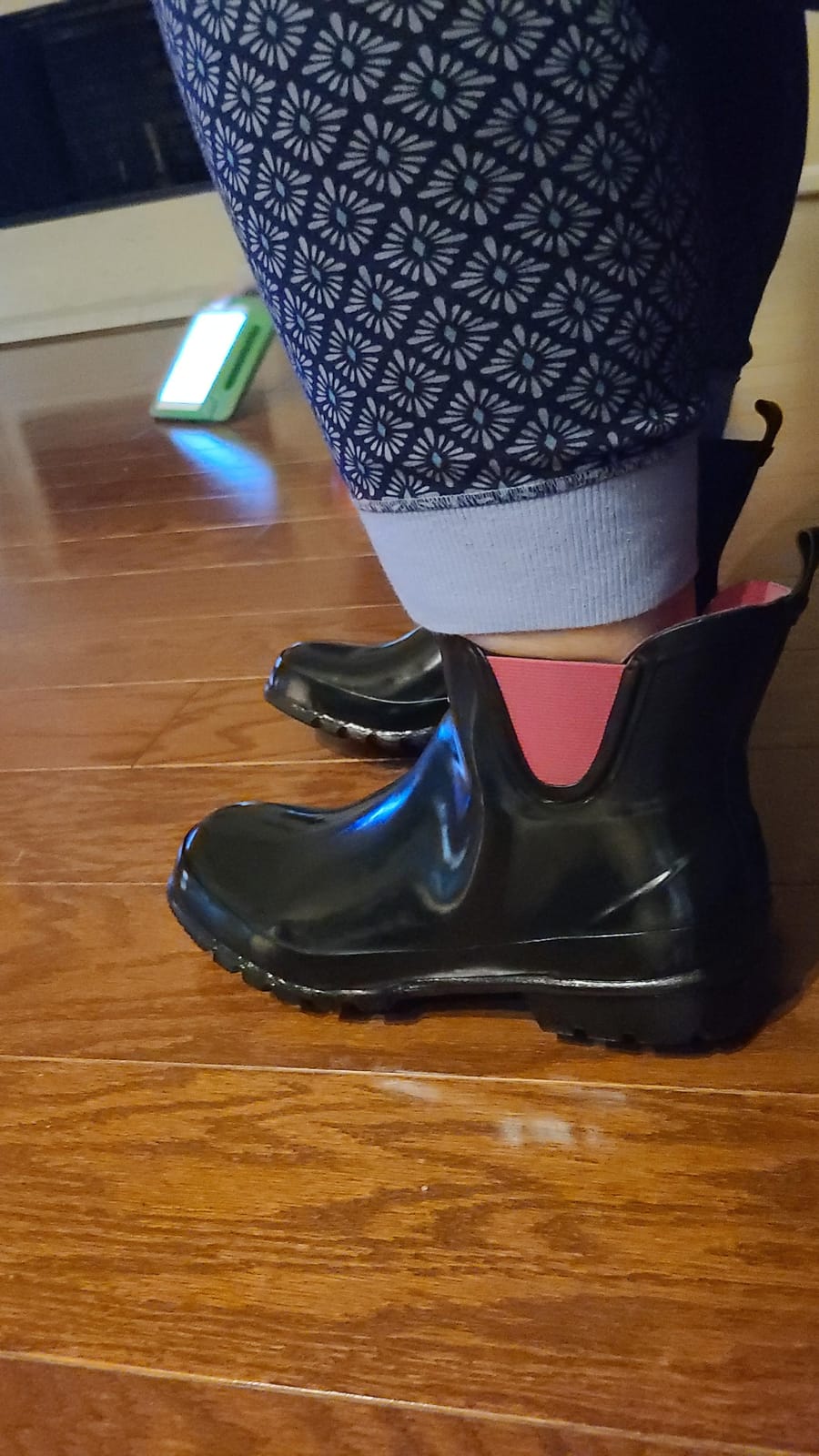 Jileon Womens Ankle Height Waterproof Rubber Rain Boots - Designed For Wide Feet & Wide Calves - Easy to Slip on and Off customer photo 1