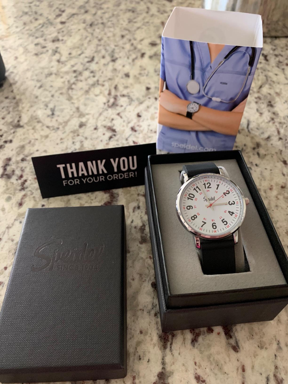 Speidel Original Scrub Watch™ for Nurse, Medical Professionals and Students – Various Medical Scrub Colors, Easy Read Dial, Military Time with Second Hand, Silicone Band, Water Resistant customer photo 2