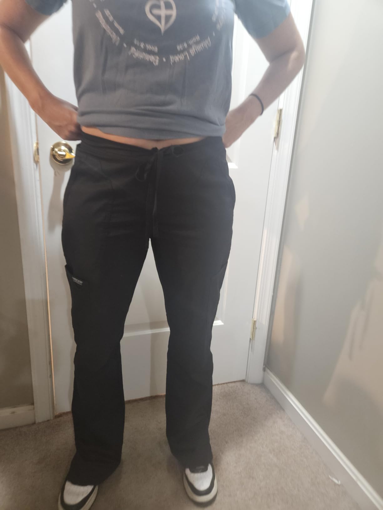 Cherokee WW Revolution Scrub Pants for Women Mid Rise Flare Pant 5 Pockets customer photo 1