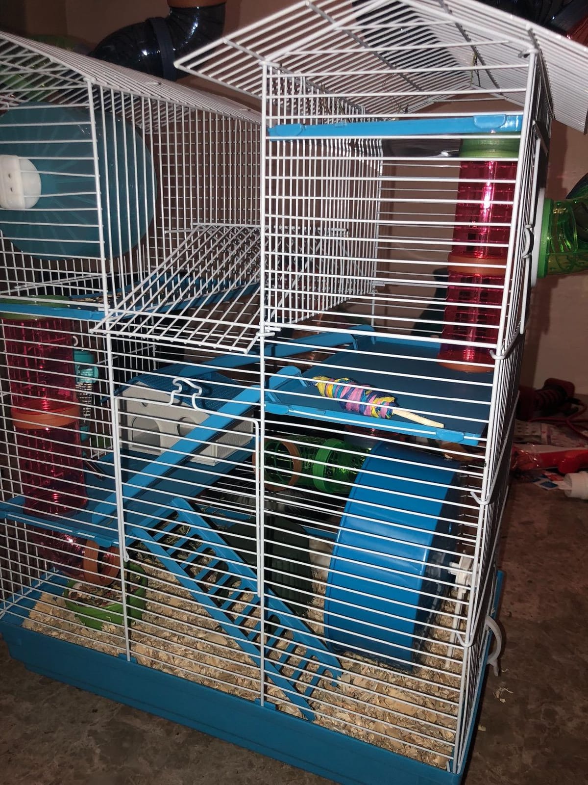 5-Level Large Crossover Twin Towner Tube Tunnel Habitat Hamster Rodent Gerbil Mouse Mice Rat Cage (Blue) customer photo 2