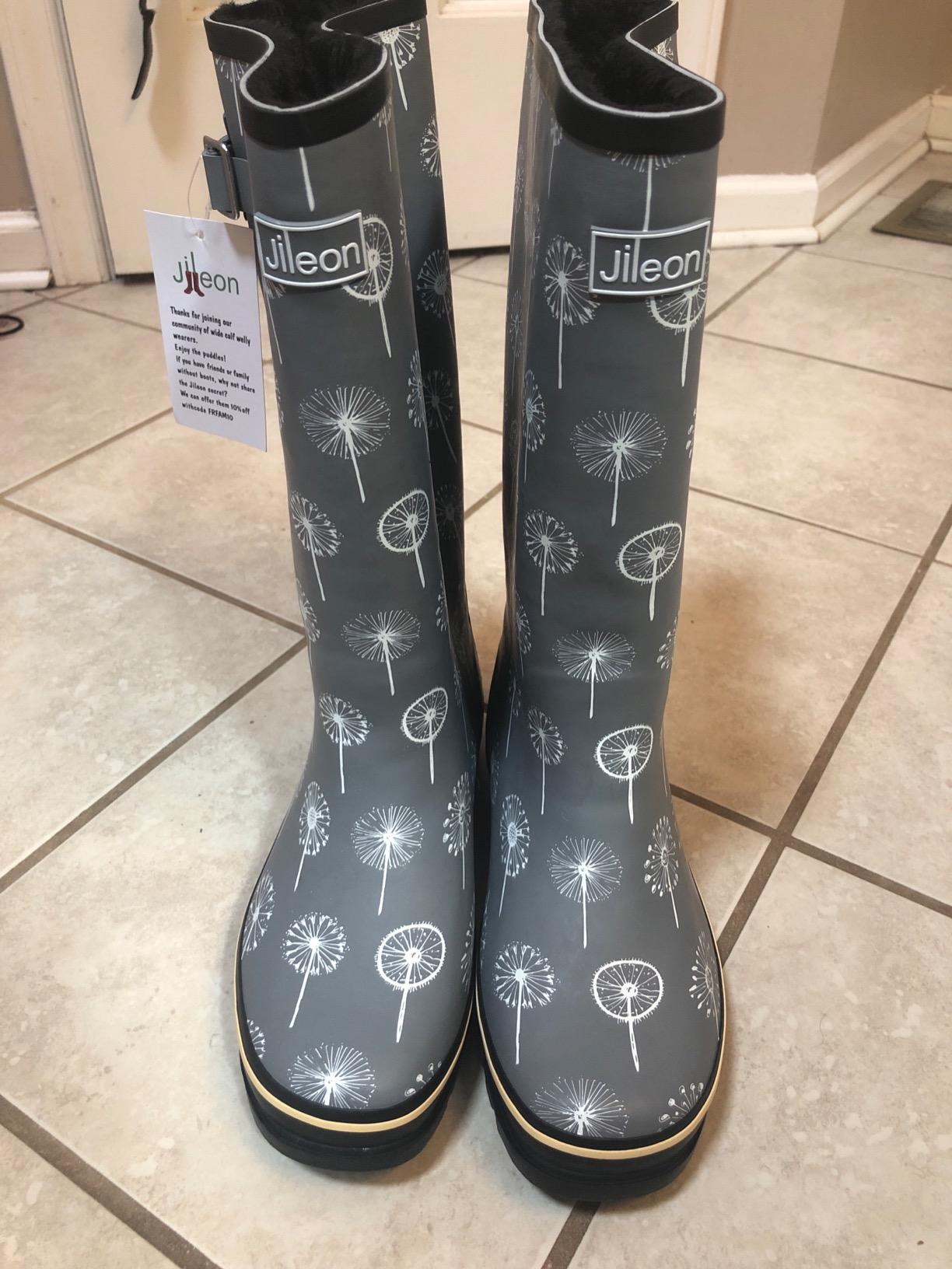 Jileon Wide Fit Womens Rain Boots - Fit up to 18” Calves - Unique Design For Wide Feet, Ankles & Calves customer photo 1