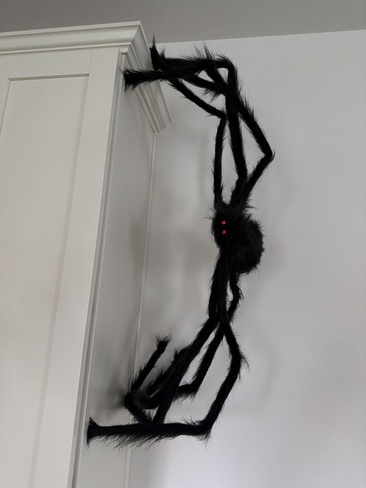 JOYIN Halloween Outdoor Decorations Giant Spider, 5 Ft Large Spider for Yard Lawn Garden Patio Scary Halloween Outside Decor, Indoor Haunted House Prop and Home Party Decor, Black customer photo 1