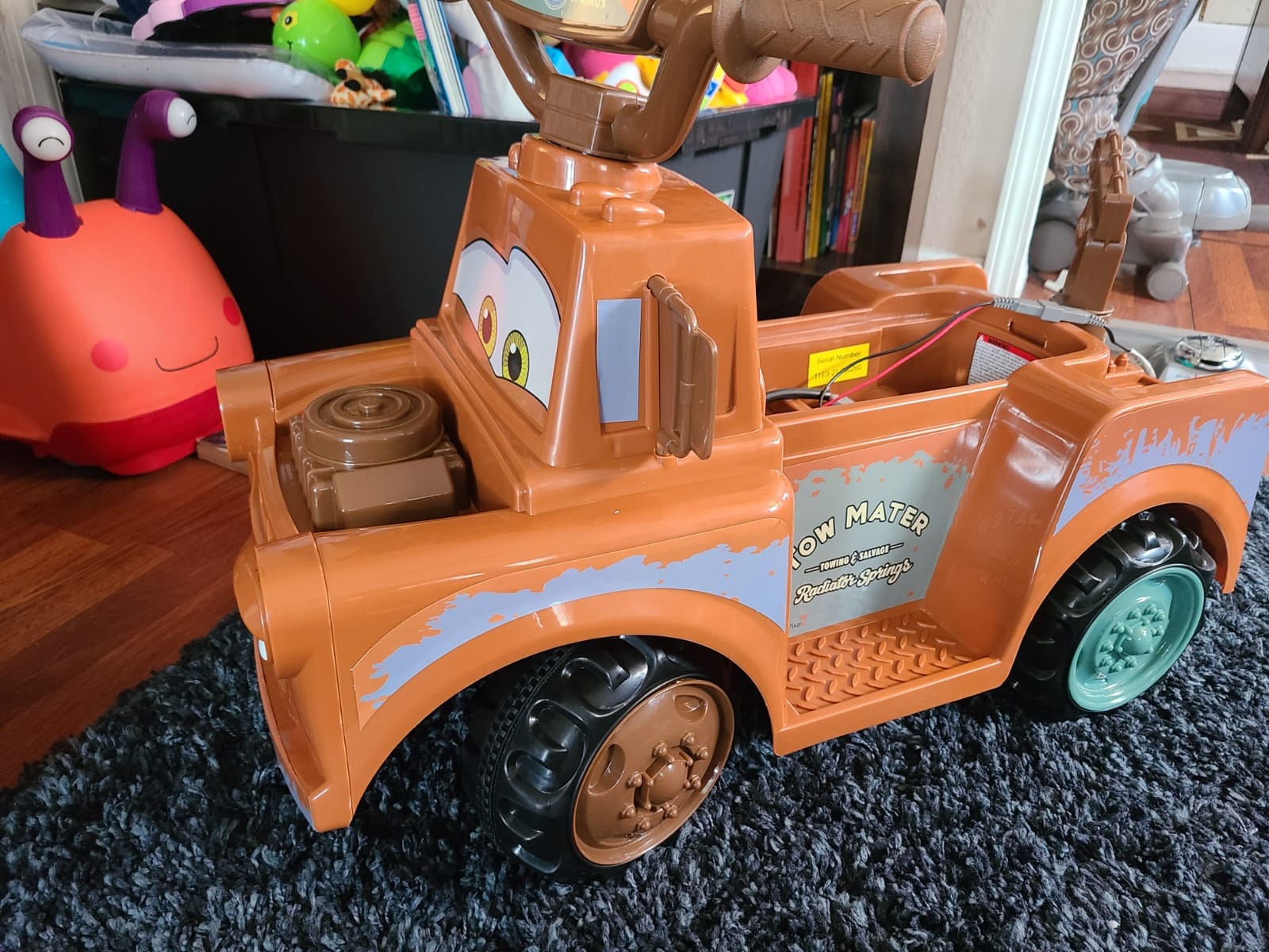 Kid Trax Toddler Disney Cars 3 Tow-Mater Electric Quad Ride-On, Kids 1.5-3 Years Old, 6 Volt Battery and Charger Included, Max Weight 45 lbs, Tow-Mater brown customer photo 2
