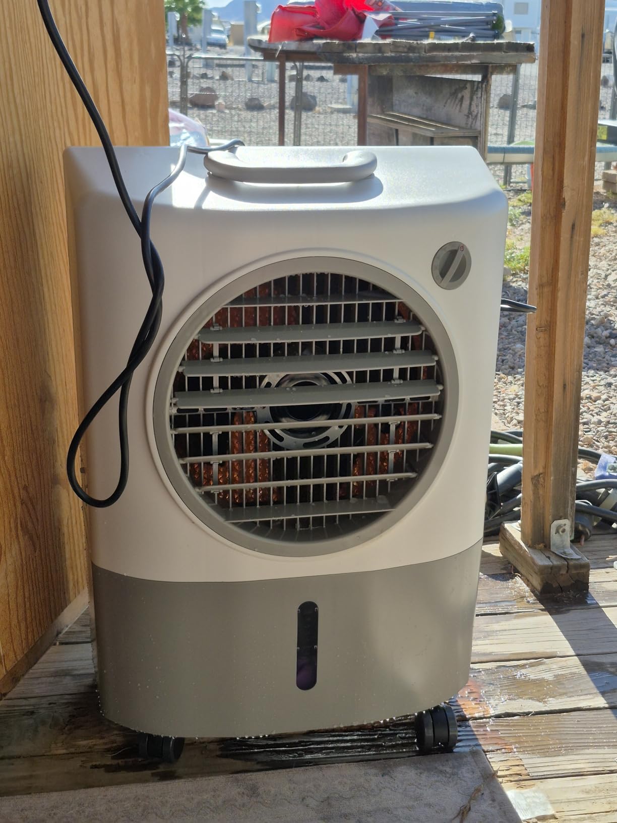 Portable Swamp Coolers - 1300 CFM MC18M Evaporative Air Cooler with 2-Speed Fan, 53.4 dB - 500 sq. ft. Coverage Evaporative Air Cooler Portable High Velocity Outdoor Cooling Fan by Hessaire - White customer photo 2