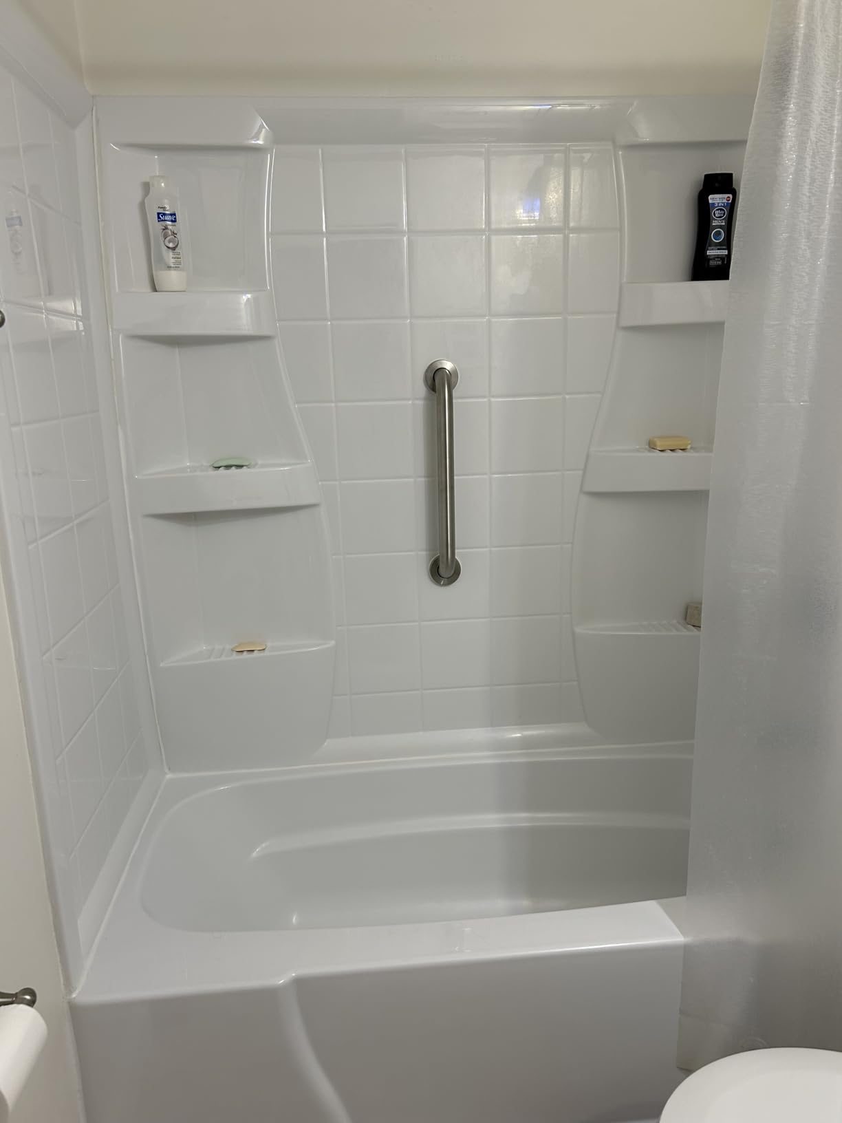 Amazon Basics Bathroom Handicap Safety Grab Bar, 24-inch Length, 1.25 Inch Diameter, Shower, 500LBs Capacity, ADA Compliant, Stainless Steel customer photo 1