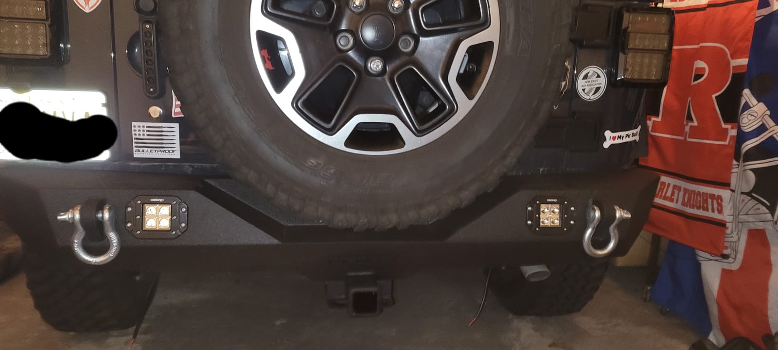 OEDRO Rear Bumper w/ 2 LED Lights Fits for 07-18 Jeep Wrangler JK 4Dr/ 2Dr customer photo 2