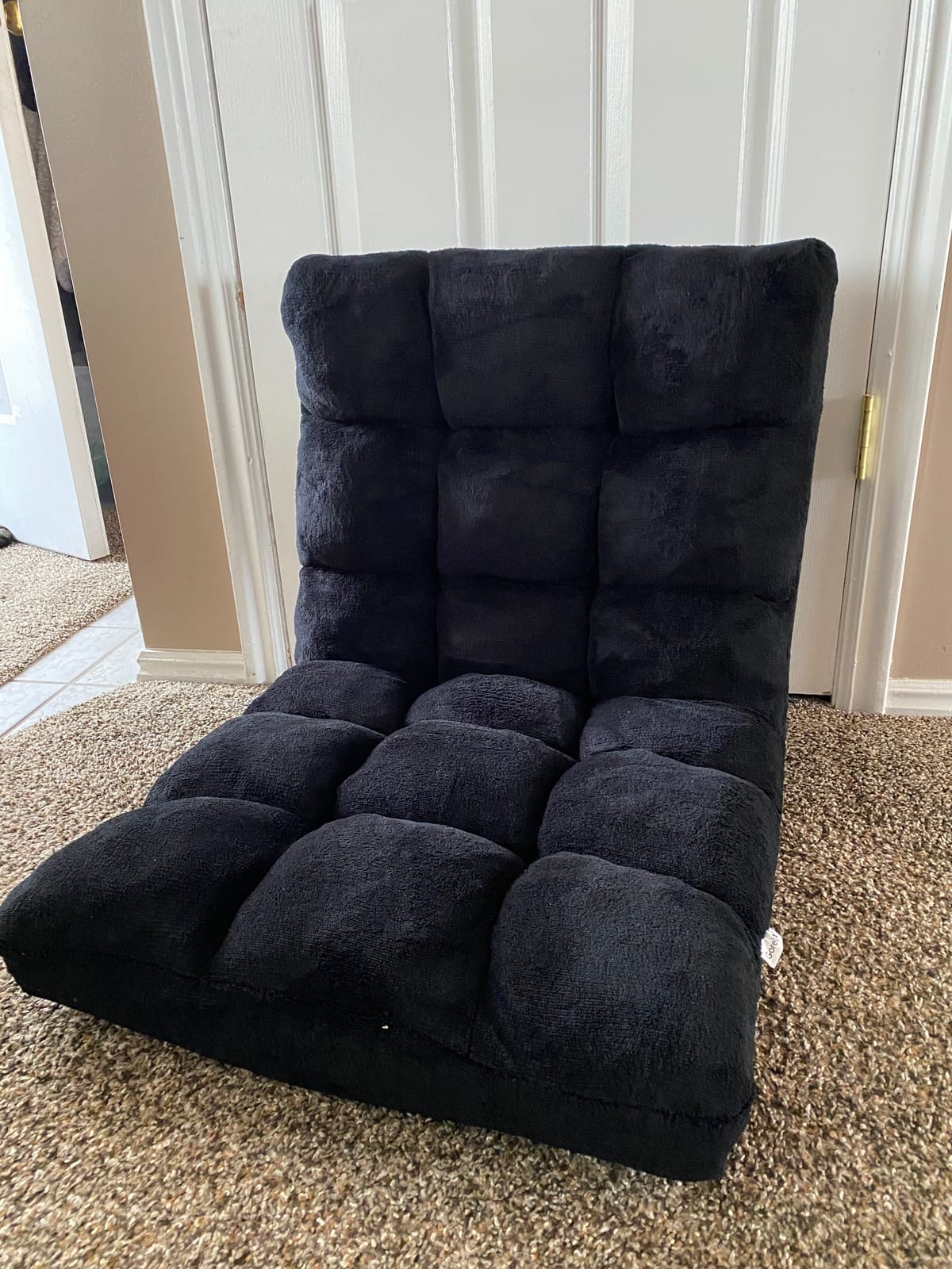 GIANTEX Folding Sofa Chair with 14 Adjustable Positions, Padded Sleeper Bed, Couch Recliner, Gaming Floor Chair for Adults (Brown) customer photo 2