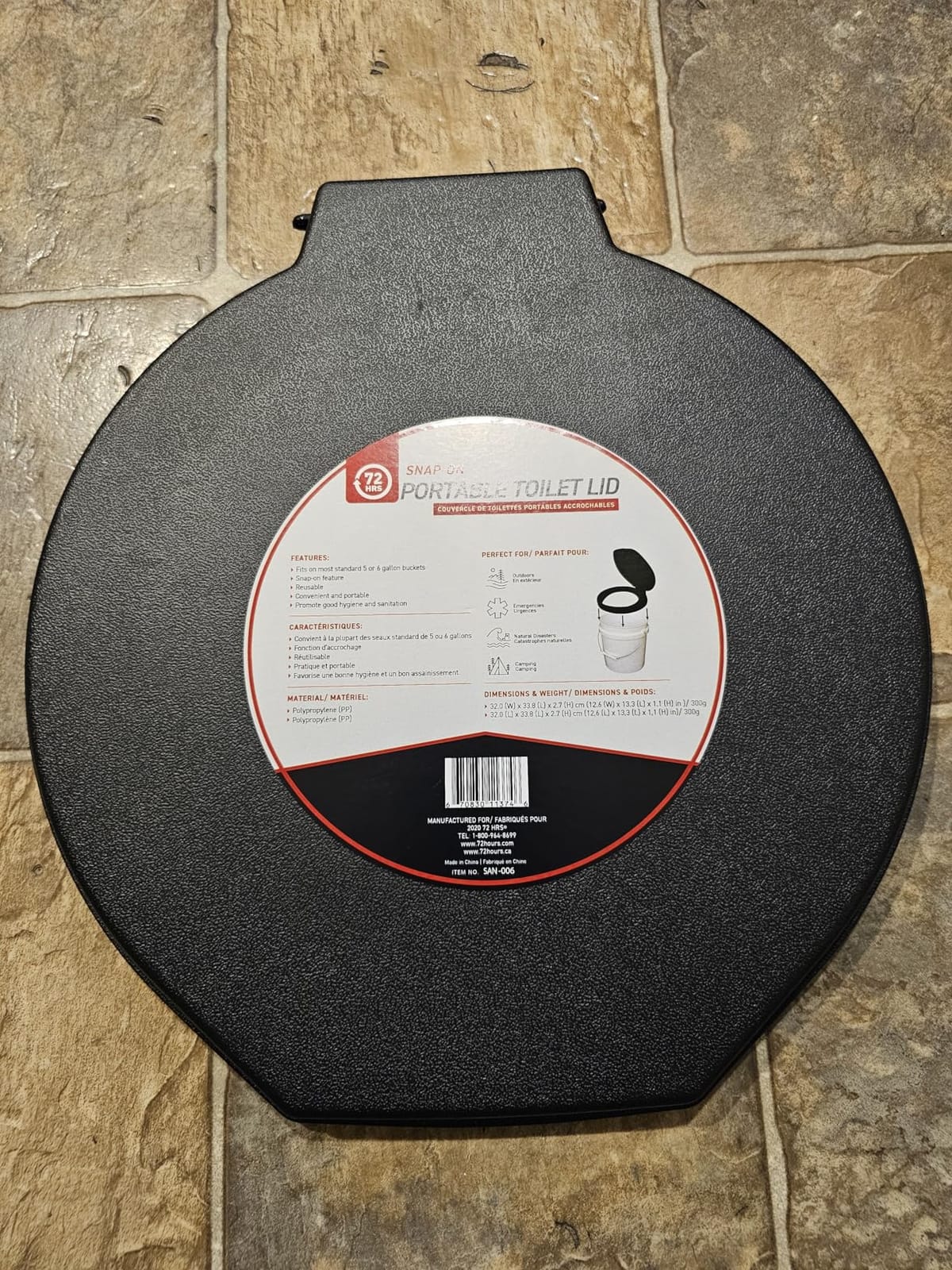 72 HRS Premium Portable Camping Toilet Seat with Lid for 5 Gallon Buckets customer photo 2