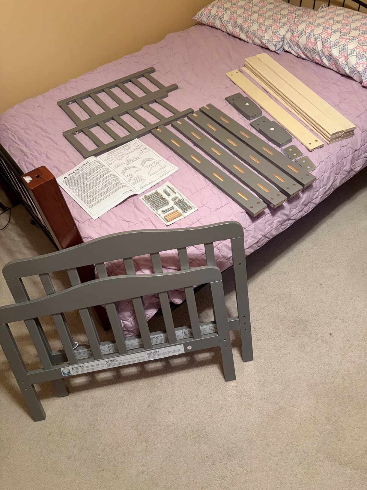 Dream On Me Classic Design Toddler Bed, GREENGUARD Gold, Steel Grey customer photo 2