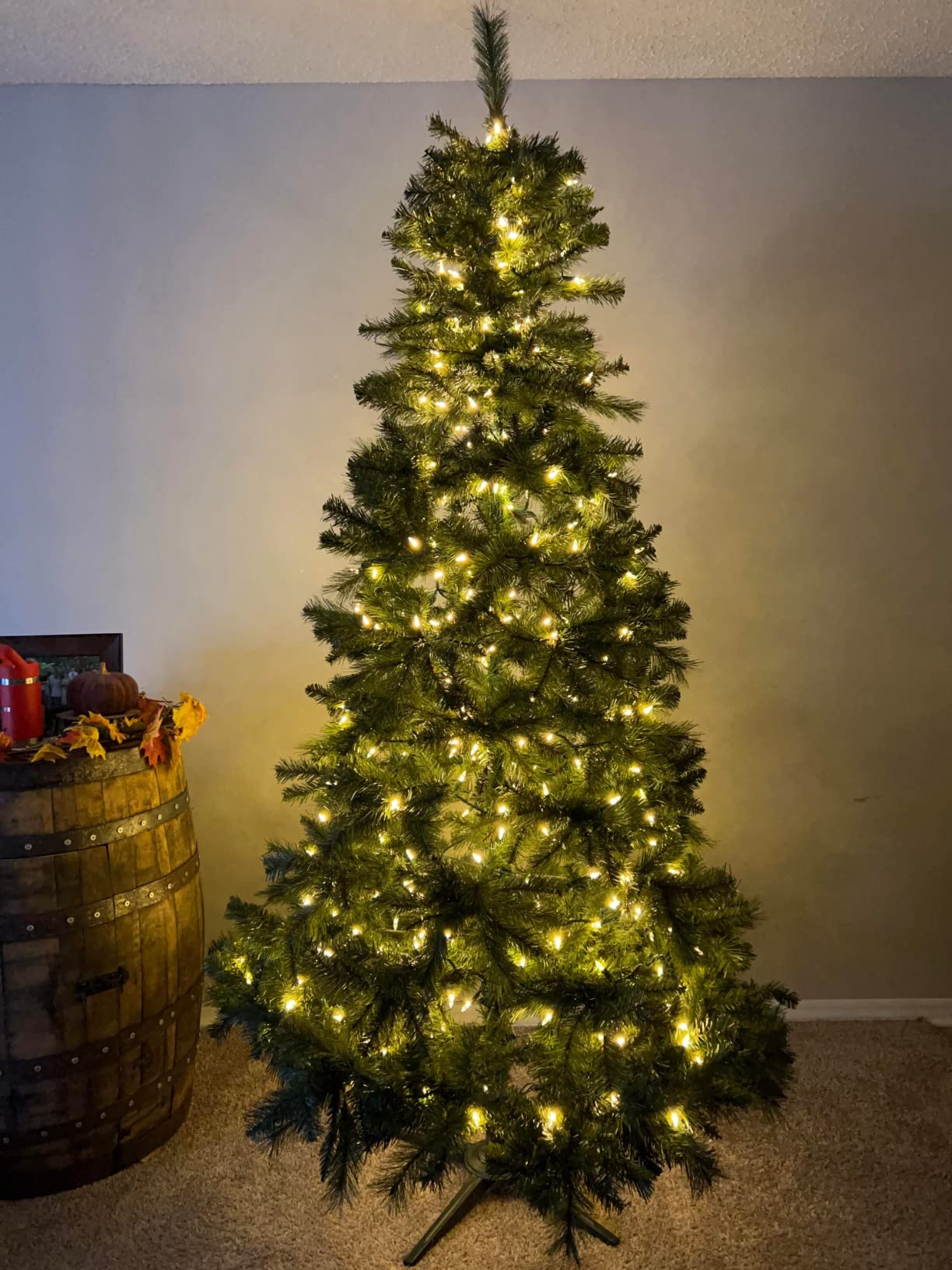 YULETIME 200 Warm White LED Christmas Lights, 66 ft Green Wire String Light customer photo 2