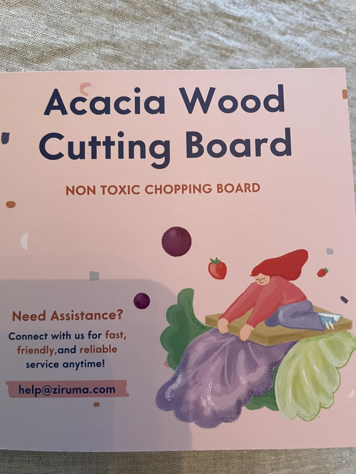 Non-Toxic Acacia Wood Cutting Board, Mineral Oil & Plastic Free, 16x11 in customer photo 2