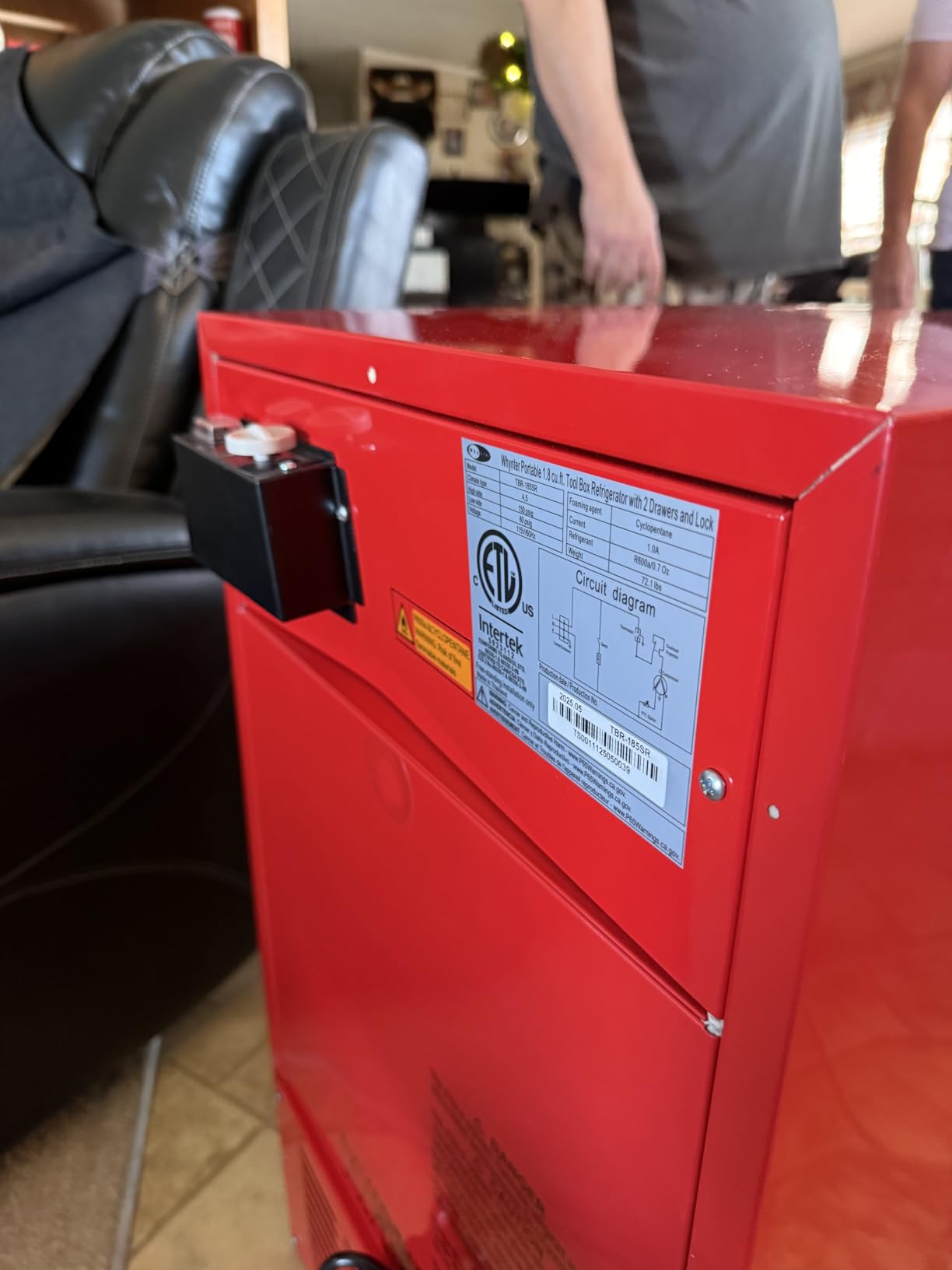 Whynter TBR-185SR 1.8 cu. ft. Portable Tool Box Refrigerator with 2 Drawers and Lock - Red customer photo 2
