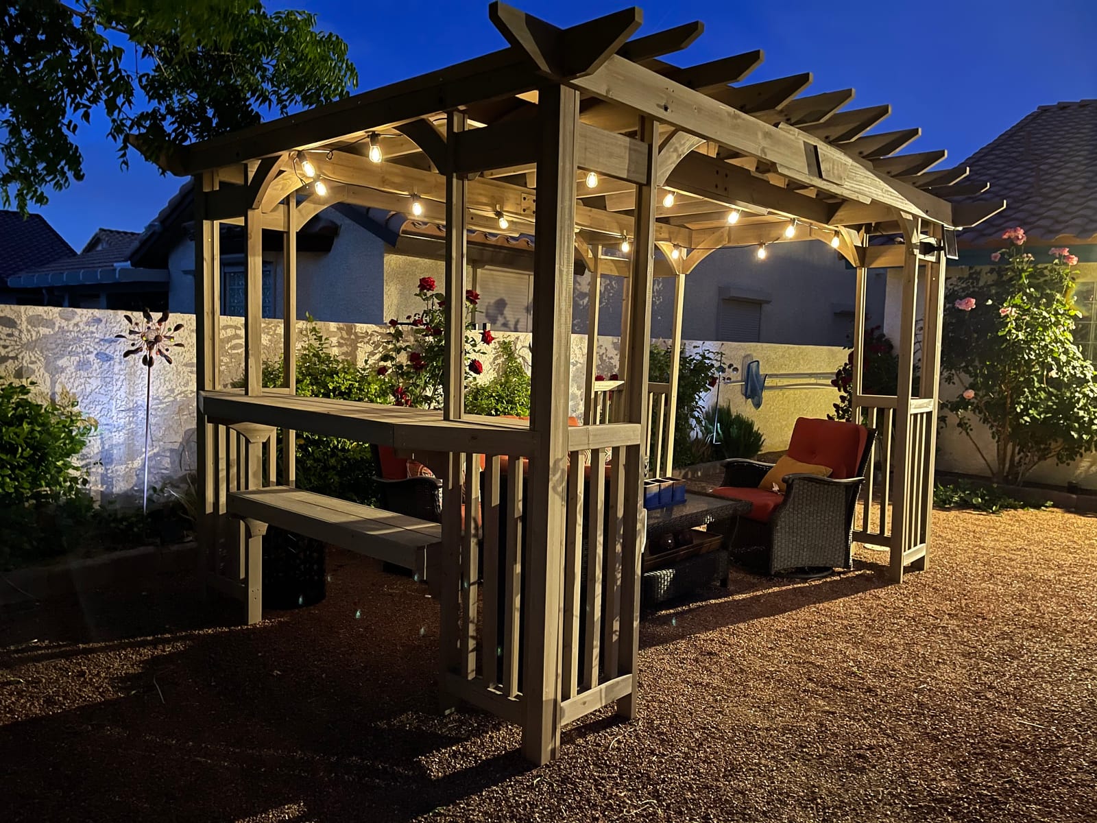 Yardistry 10x14 Madison Cedar Pergola with Removable Snap-on Sunshade, Timber Gray Wood Stain customer photo 1