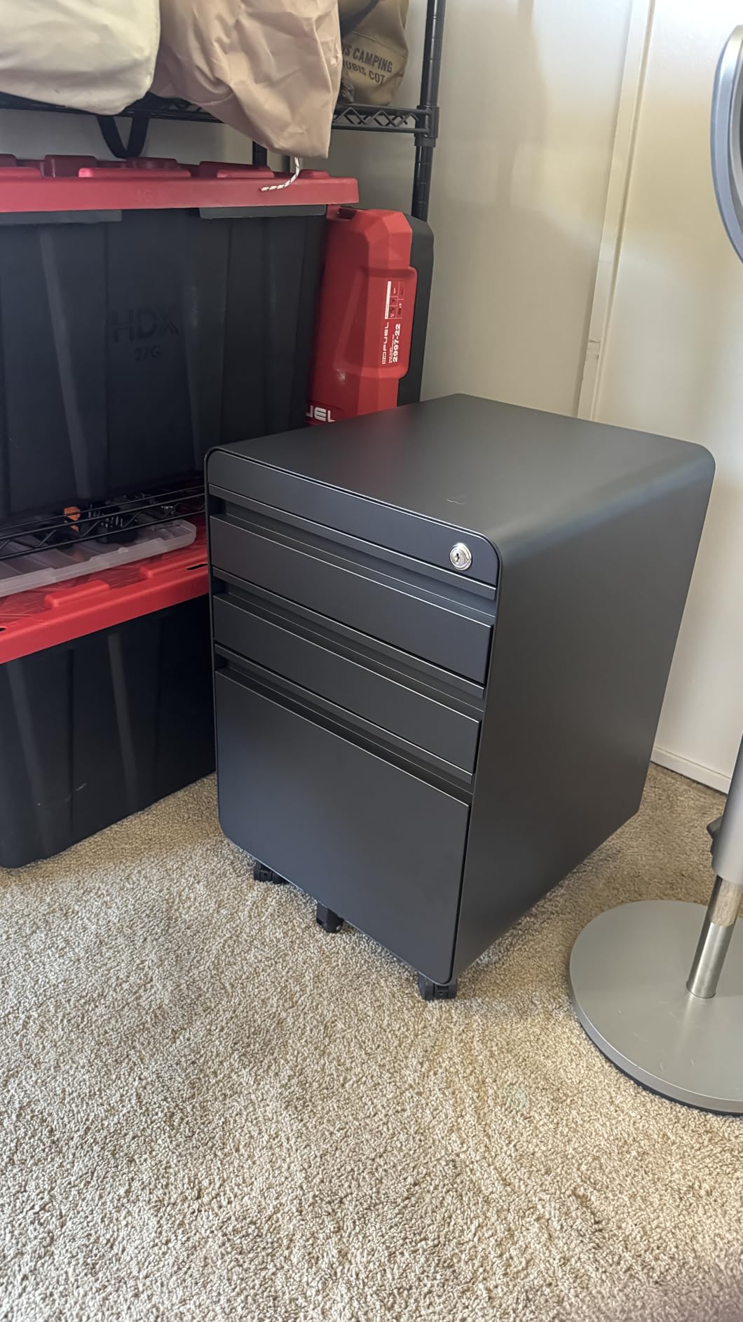 Dripex 3 Drawer Metal Rolling File Cabinet Under Desk Filing Cabinet Black customer photo 1