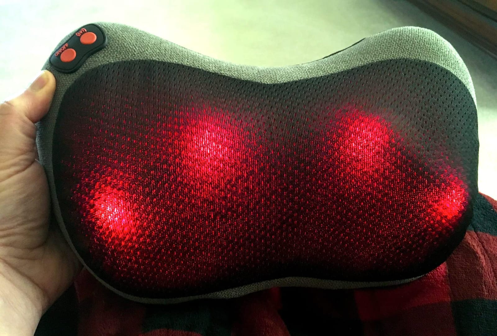 Papillon Back Massager with Heat,Shiatsu Pillow for Body Pain Relief Gray customer photo 2