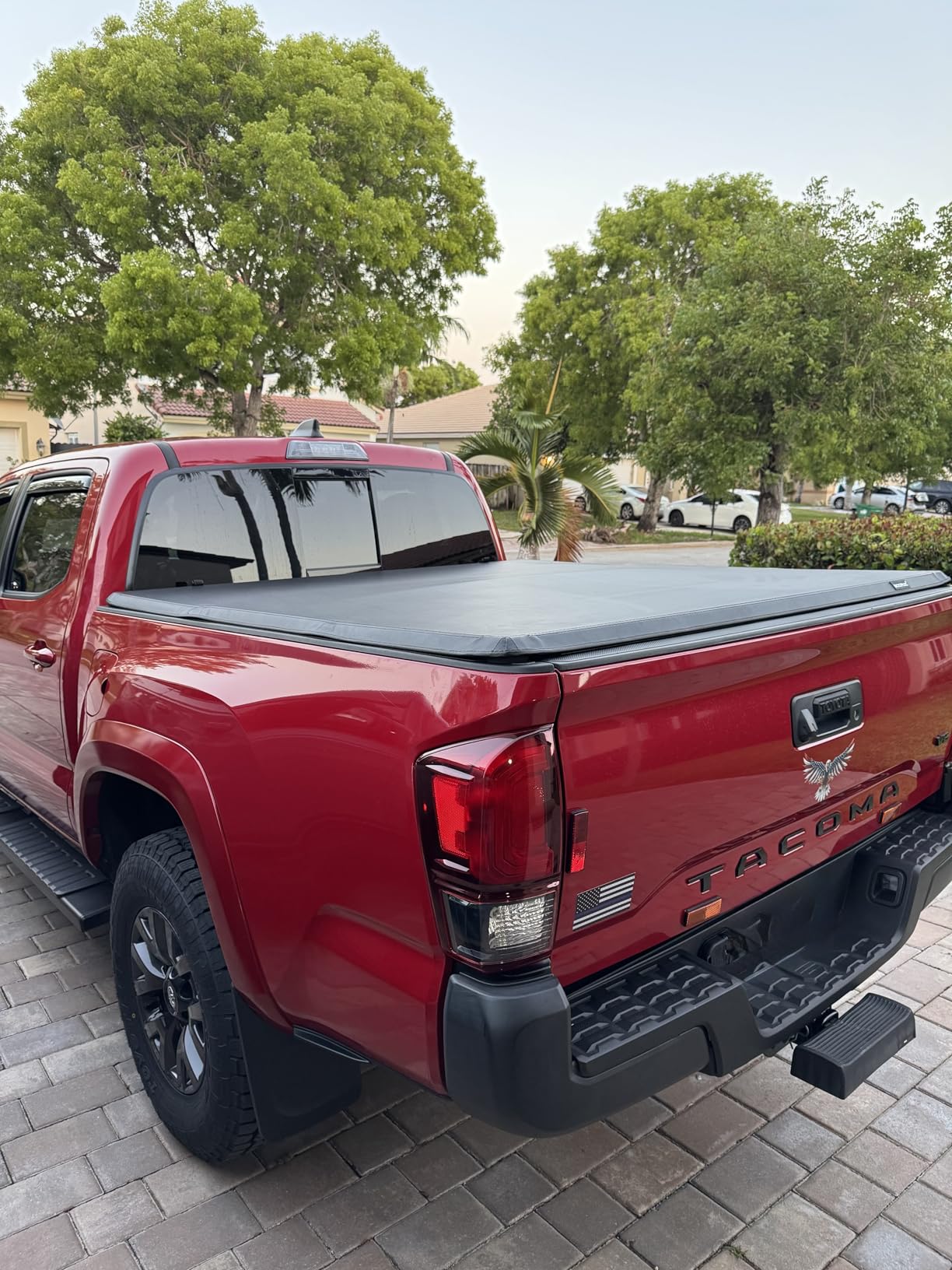 MOSTPLUS Tri-Fold Soft Truck Bed Tonneau Cover Compatible for 2016 2017 2018 2019 2020 2021 2022 2023 Toyota Tacoma Fleetside 5 FT Feet Bed | 60.5 Inch On Top customer photo 2