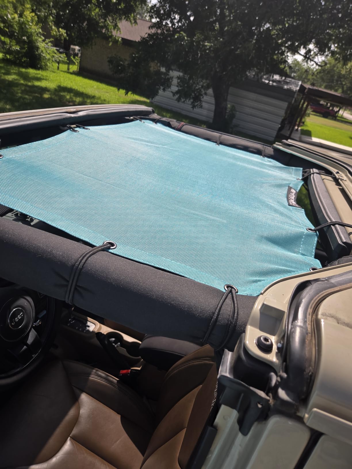JK Sun Shade Top Compatible with Jeep Wrangler Sunshade Mesh Roof Black customer photo 2