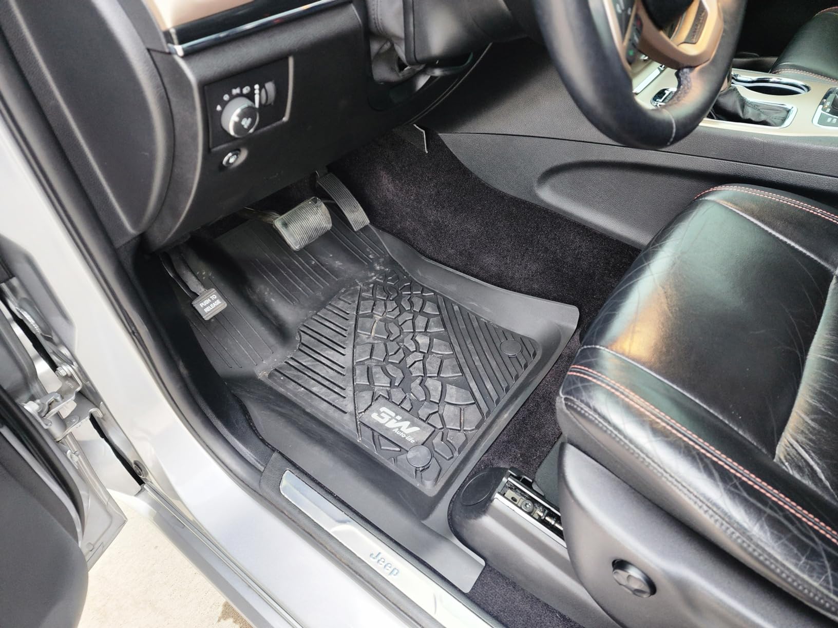 3W Floor Mats & Cargo Liner Fit for Jeep Grand Cherokee 2016-2021/ Grand Cherokee WK 2022 2023 (Non L), TPE All Weather Custom Fit 1st and 2nd Rows Car Mats and Trunk Liner, Black customer photo 1