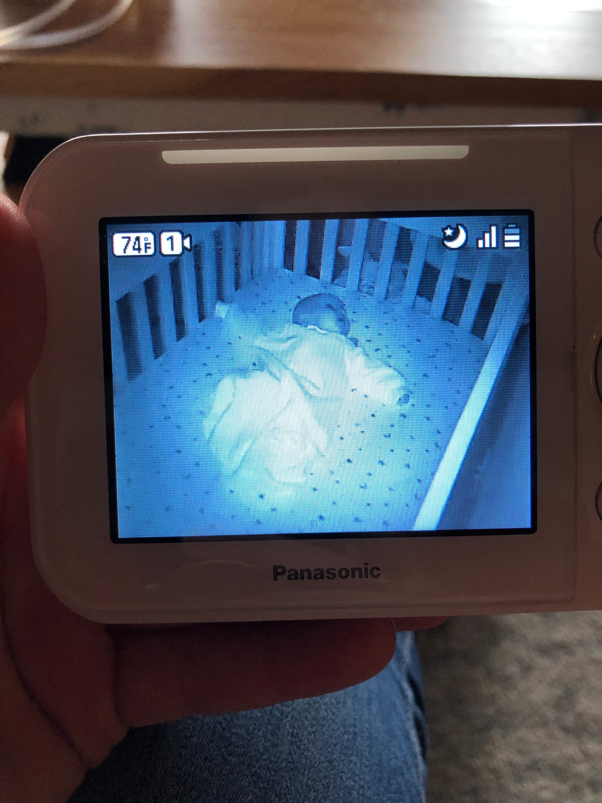 Panasonic Baby Monitor with Camera and Audio, 3.5” Color Video, Extra Long Range, Secure Connection, 2-Way Talk, Soothing Sounds, Remote Pan, Tilt, Zoom - 1 Camera - KX-HN4101W (White) customer photo 1