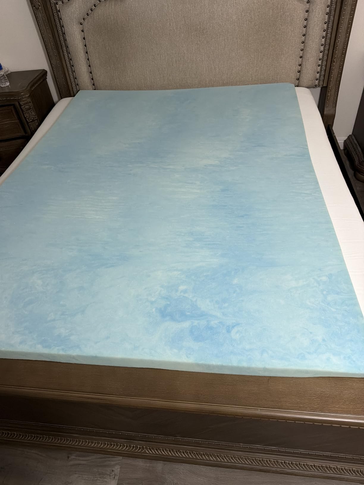 Sure2Sleep Gel Swirl Memory Foam Mattress Topper - 3 Inch, Pressure Relieving, Cooling Comfort - Made in the USA & CertiPUR-US Certified - Softens Firm Beds and Extends Mattress Life - King Size customer photo 1