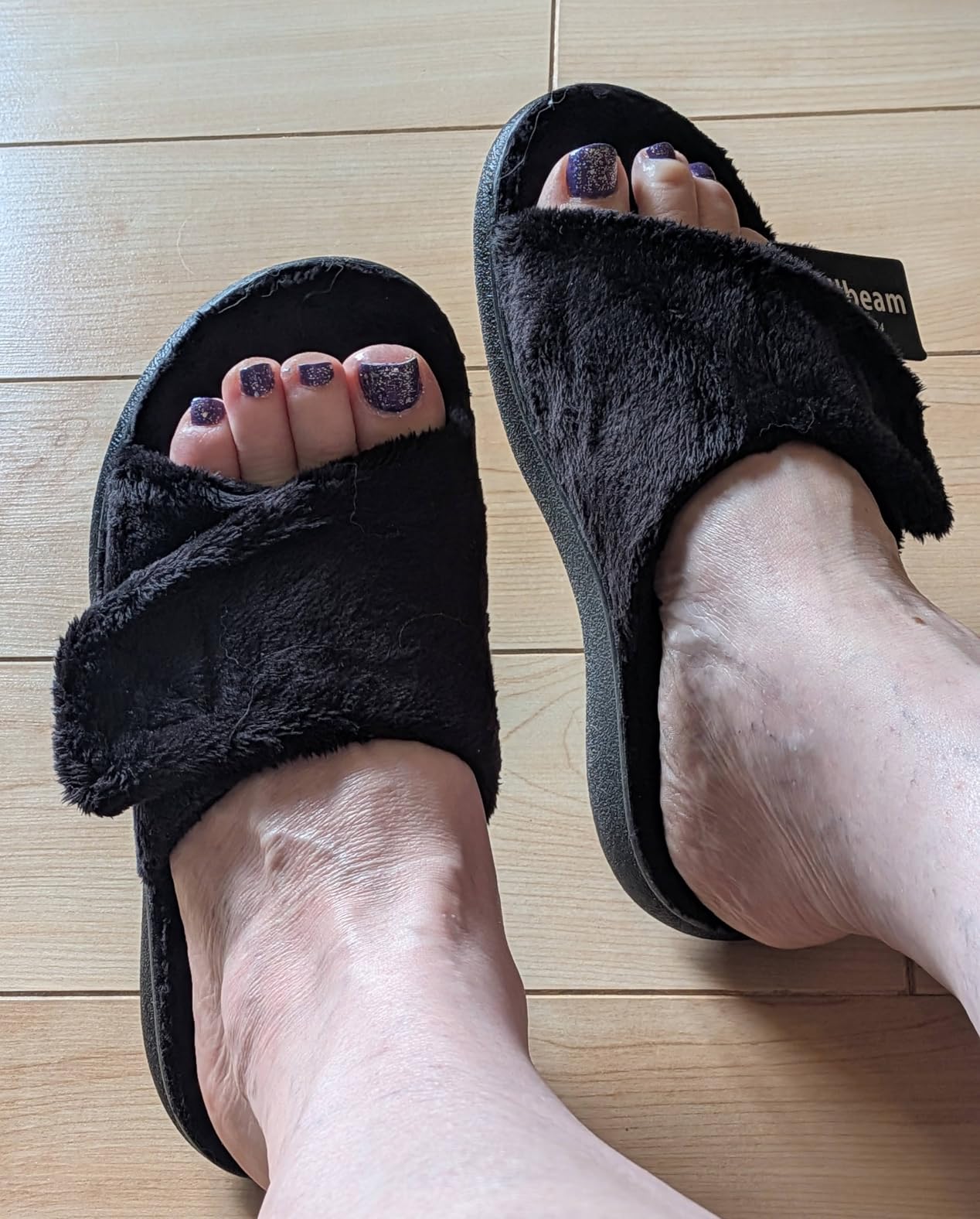 SOLLBEAM Women's Plantar Fasciitis Fuzzy House Orthopedic Adjustable Slippers With Arch Support Orthotic Heel Cup Sandals For Ladies customer photo 1