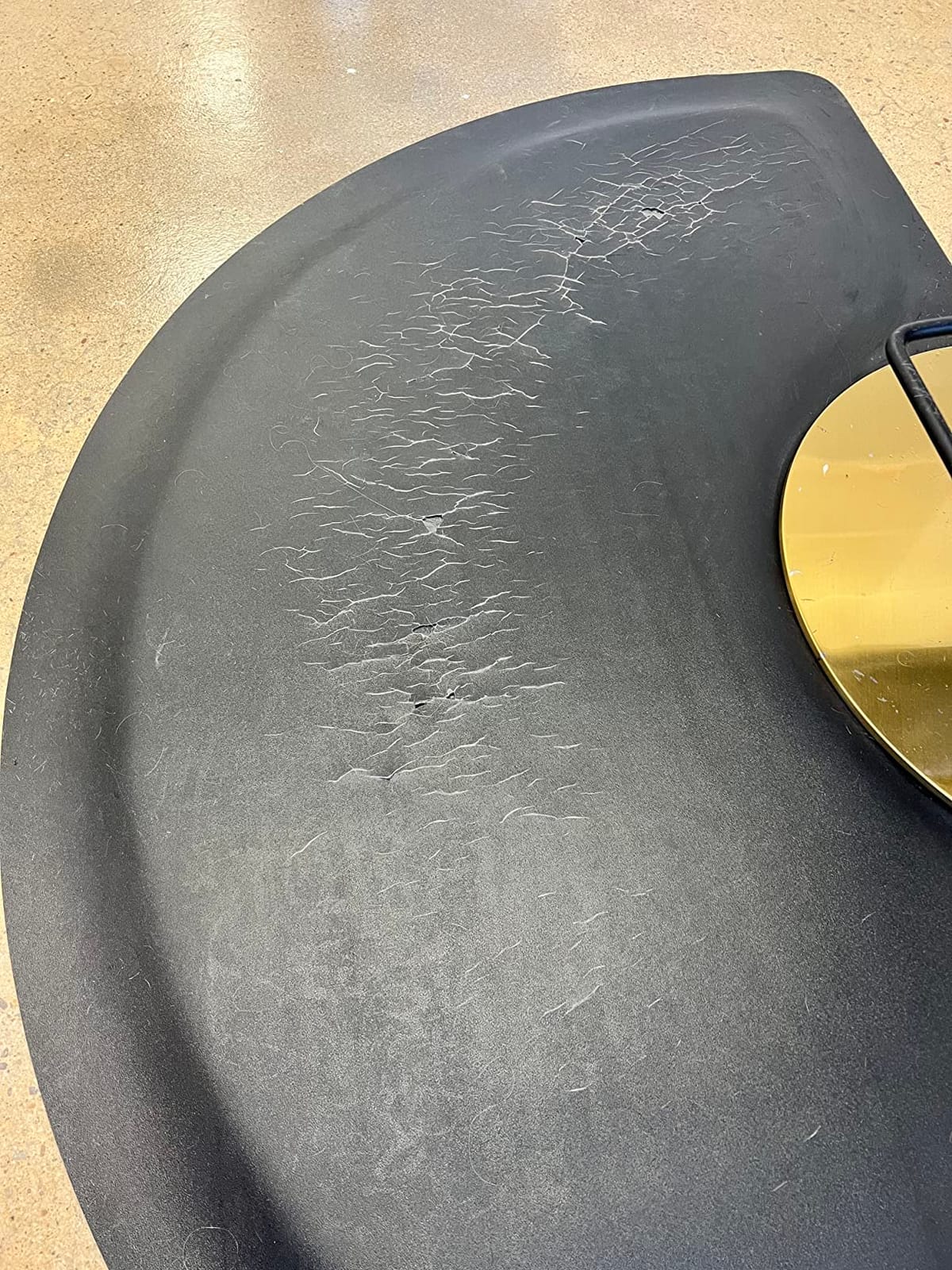 Barber Shop Salon Floor Chair Mat - Black Semi Circle Hair Stylist Station Anti Fatigue Mats - 3x4 - 1/2