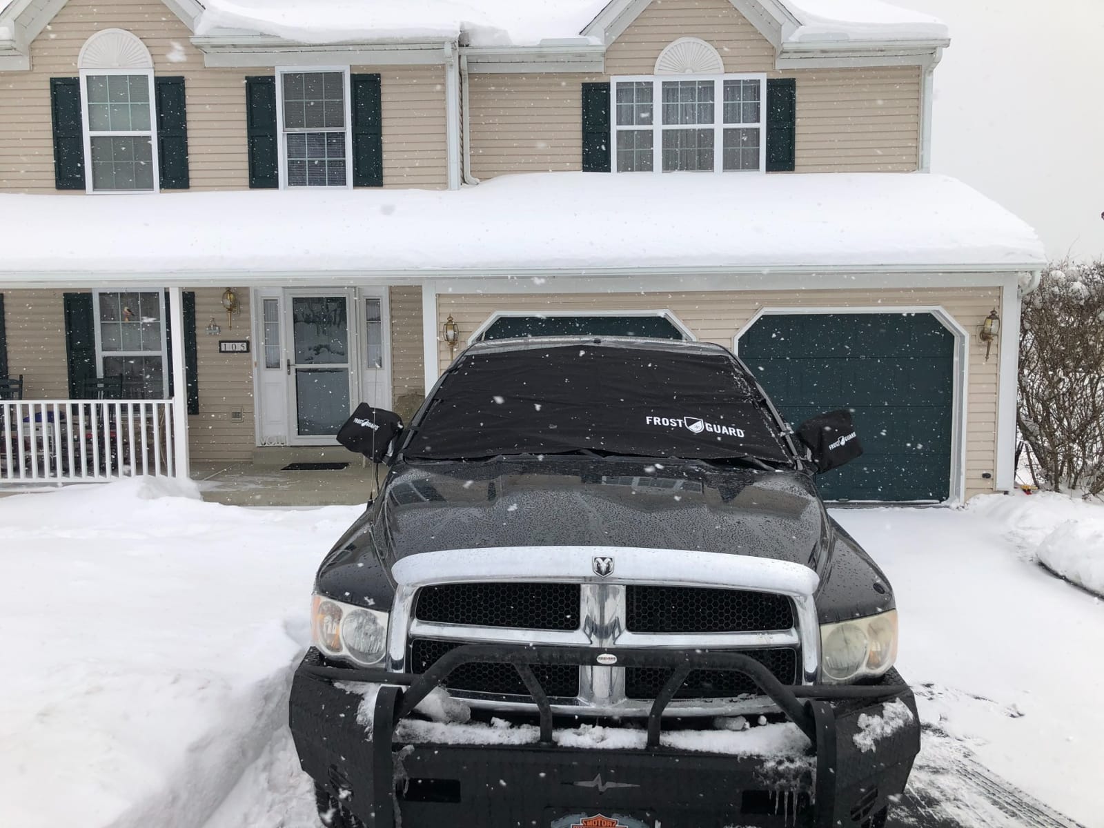 FrostGuard Vortex | Full-Coverage Car Windshield Cover for Ice and Snow, Standard Size (Puppy Paws) - Wiper Blade + Side Mirror Covers - Fit-Fast Straps, Security Panels + Storage Pouch - 59x41 Inches customer photo 1