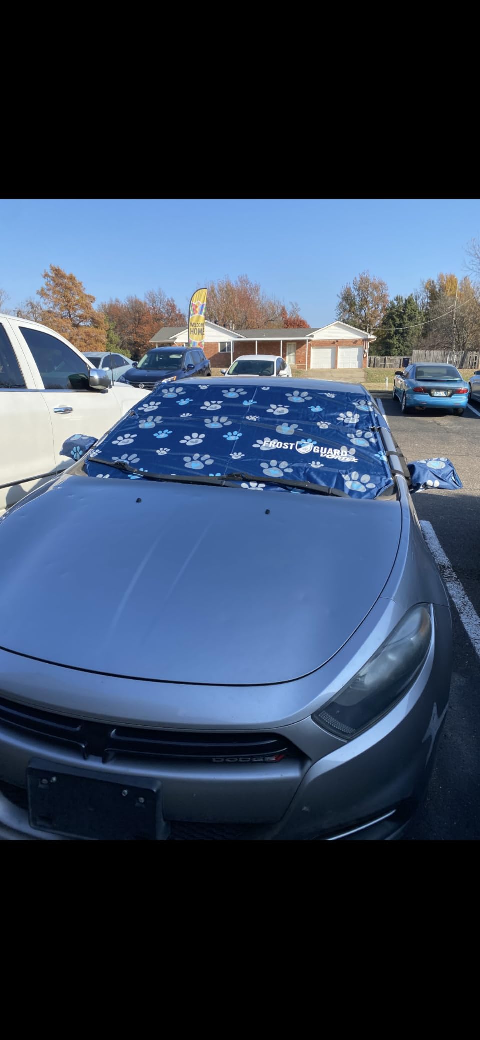 FrostGuard Vortex | Full-Coverage Car Windshield Cover for Ice and Snow, Standard Size (Puppy Paws) - Wiper Blade + Side Mirror Covers - Fit-Fast Straps, Security Panels + Storage Pouch - 59x41 Inches customer photo 2