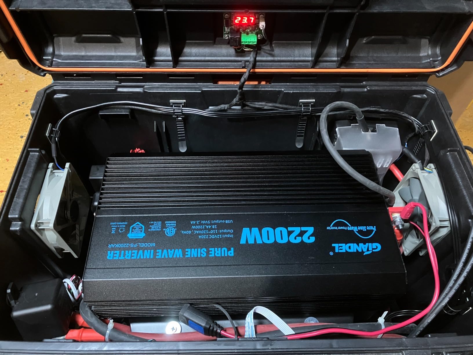 GIANDEL Pure Sine Wave Power Inverter 2200Watt ETL UL458 Listed DC 12V to 120 Vac with 20 Amps Hardwire Blocks & 15FT Wired Remote for RVs Truck Boat Off Grid Solar Emergency【3 YRS Warranty】 customer photo 2