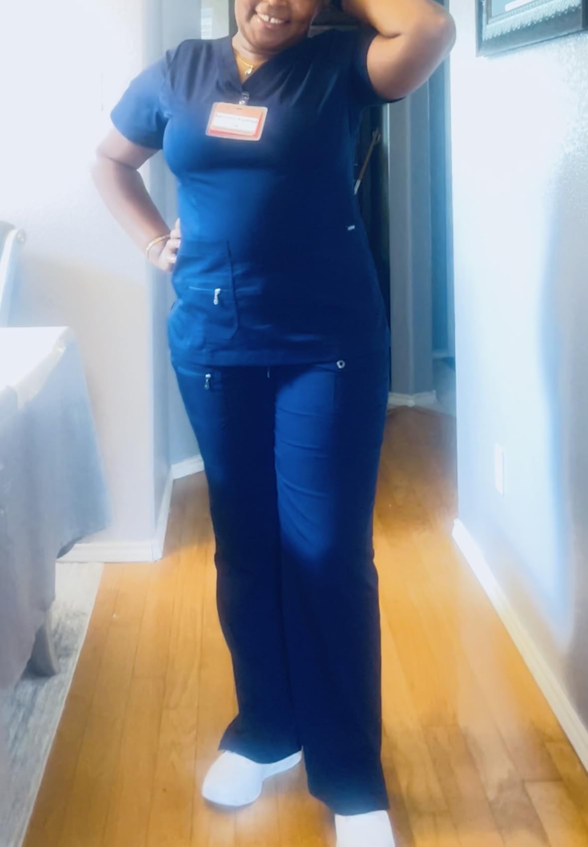 Adar Pro Breakthrough Plus Scrub Set for Women - Enhanced V-Neck Top & Multi Pocket Pants customer photo 1