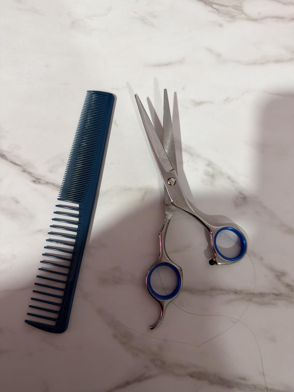 COOLALA Stainless Steel Hair Cutting Scissors 6.5 Inch Hairdressing Razor Shears Professional Salon Barber Haircut Scissors, One Comb Included, Home Use for Man Woman Adults Kids Babies customer photo 2