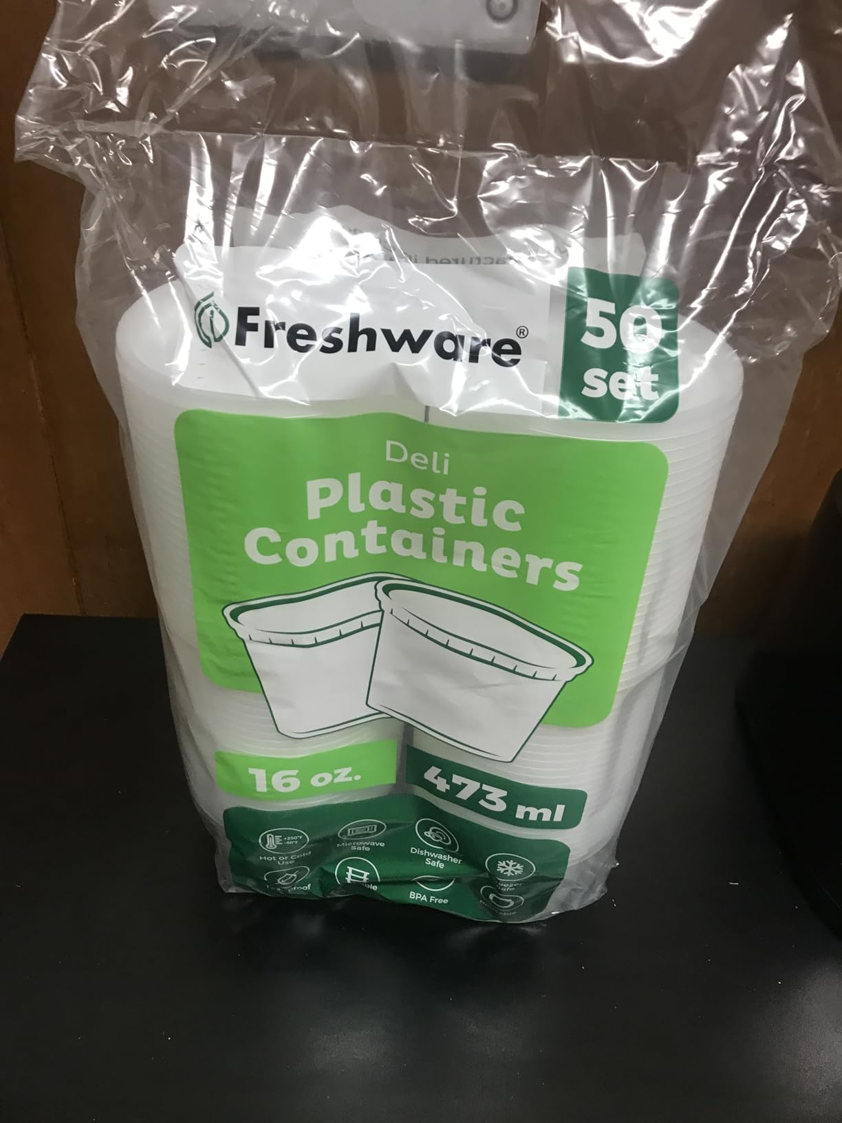 Freshware Food Storage Containers [50 Set] 16 oz Plastic Deli Containers with Lids, Slime, Soup, Meal Prep Containers | BPA Free | Stackable | Leakproof | Microwave/Dishwasher/Freezer Safe customer photo 2