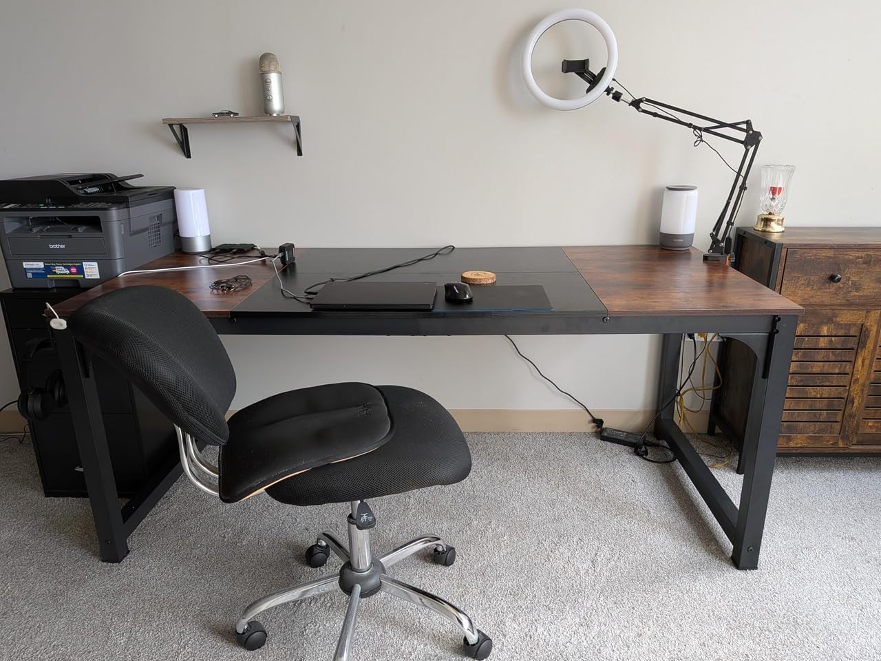 Tribesigns Computer Desk, 55 inch Large Office Desk Computer Table Study Writing Desk Workstation for Home Office, Rustic Brown customer photo 2