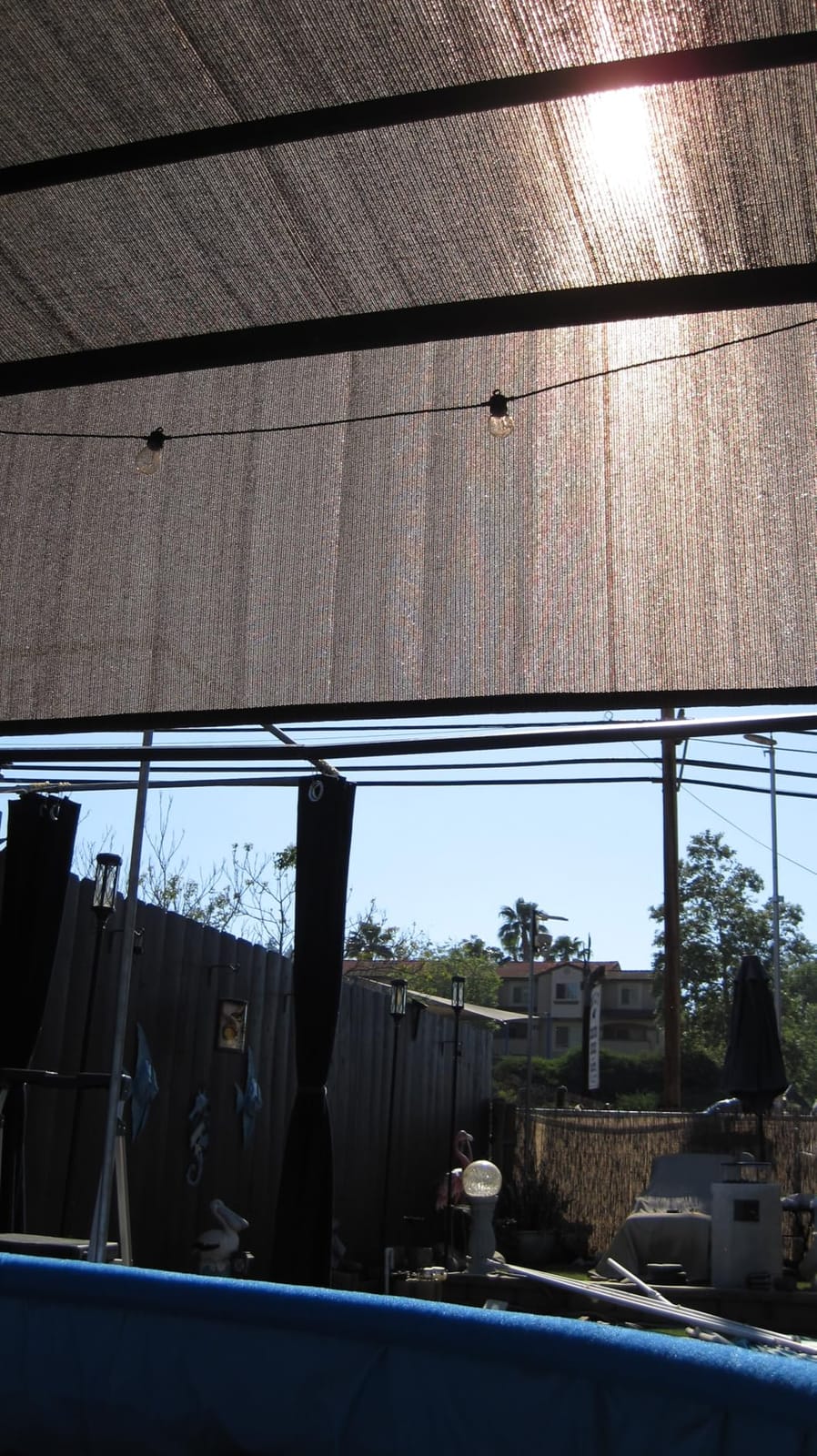 Patio Paradise 8' x 16' Pergola Canopy Replacement Cover Shade Cloth with Grommets Weighted Rods Outdoor Sun Shade Screen UV Block for Gazebo Backyard Deck Porch Balcony, Brown customer photo 2
