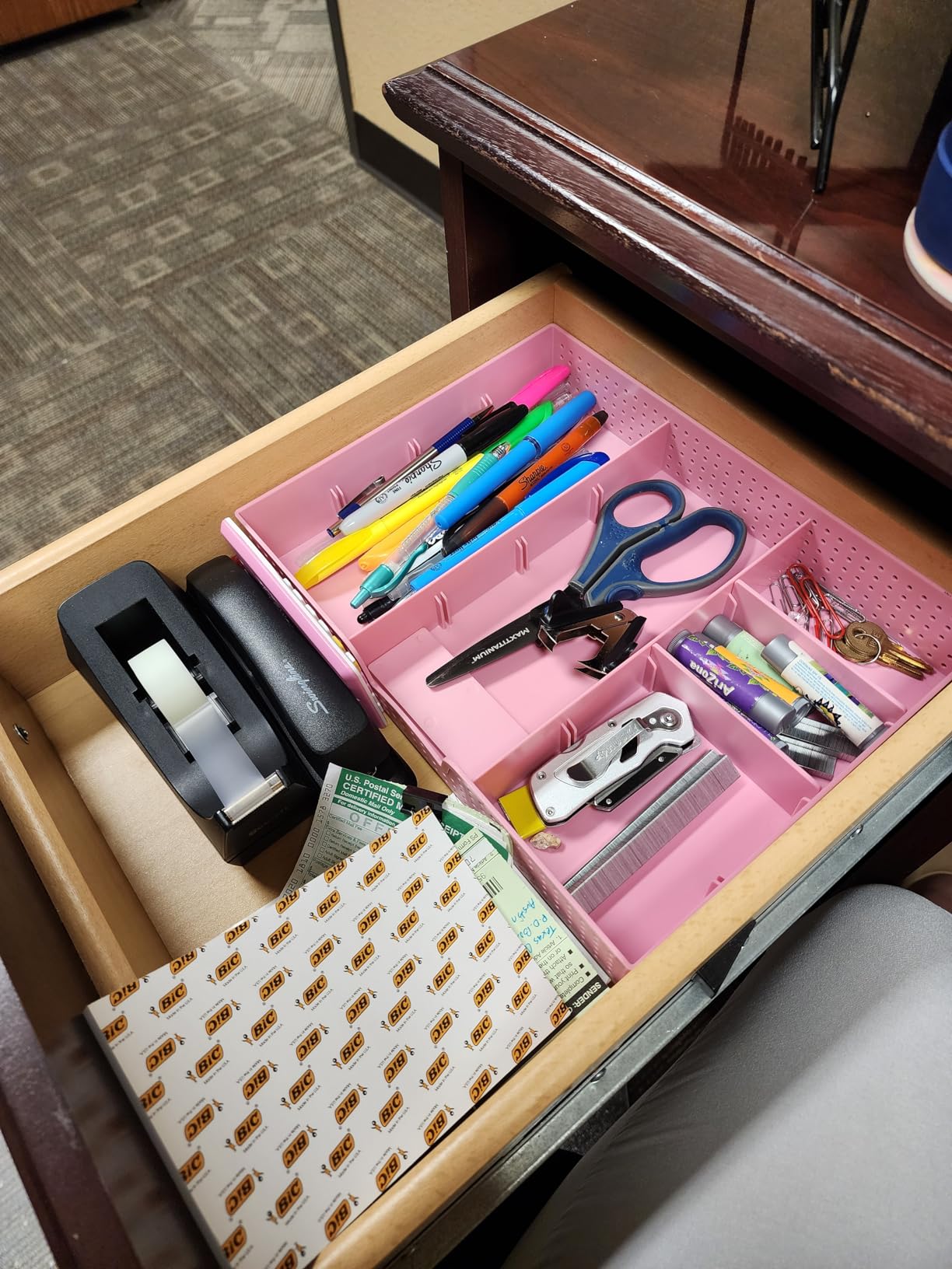 Simple Houseware Drawer Organizer Tray, 9 Adjustable Compartments, Black customer photo 1