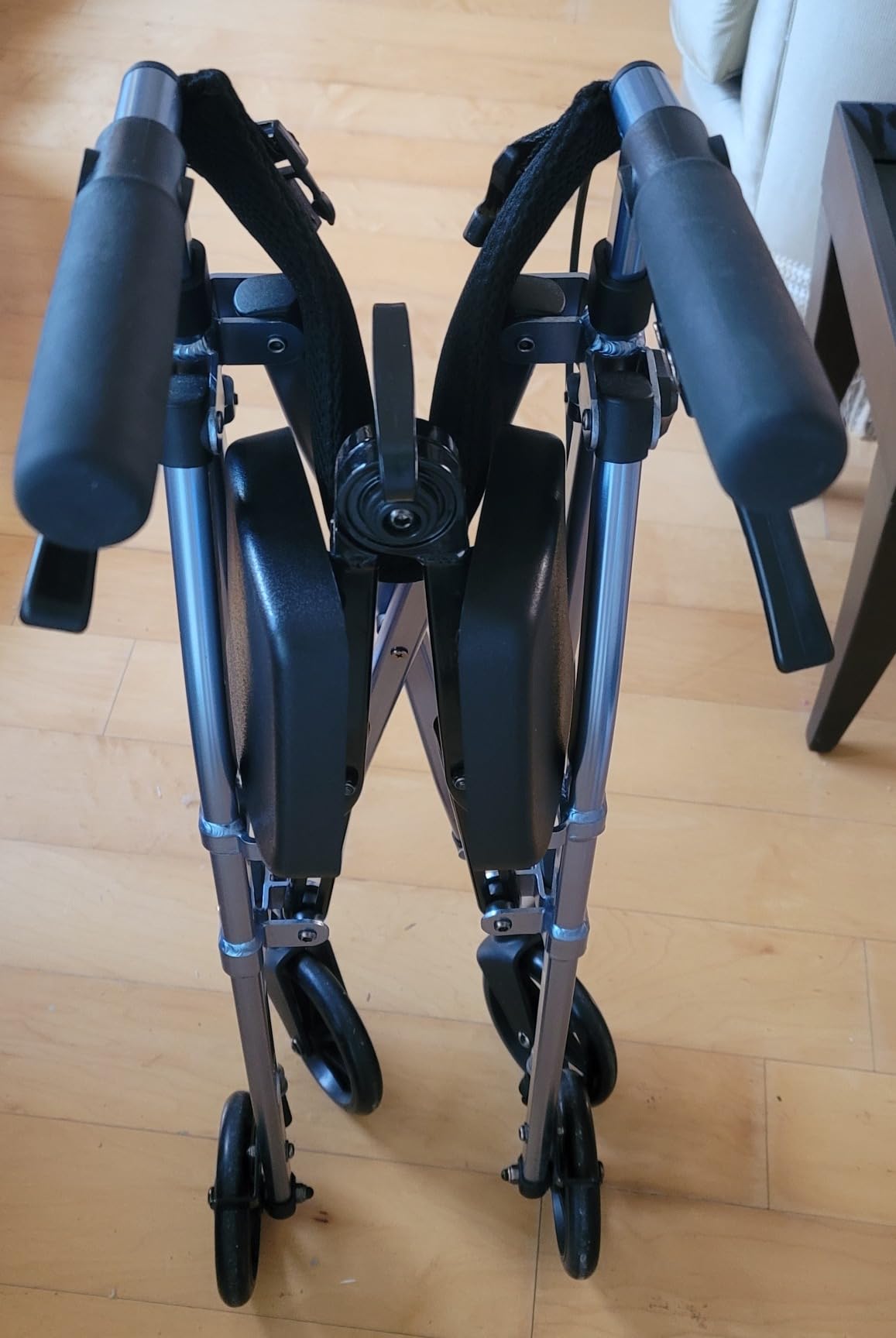 Stander Space Saver Rollator, Lightweight Folding Rolling Walker with Seat for Seniors & Adults, 4-Wheel Mobility Aid with 6-inch Wheels, Locking Brakes & Padded Seat with Backrest, Cobalt Blue customer photo 1