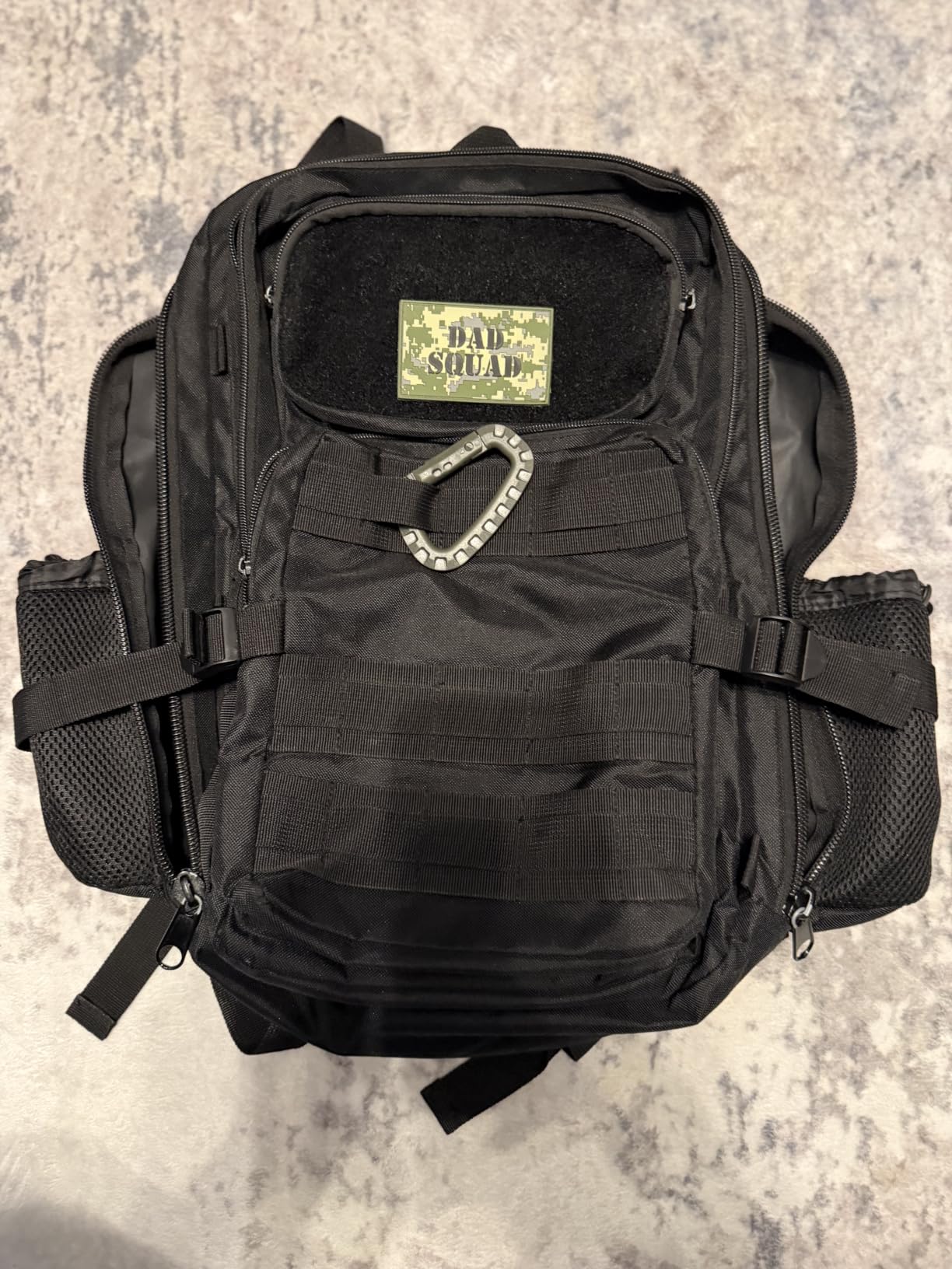 Dad Diaper Bag for Men with Dad Life Patches, Changing Pad customer photo 2
