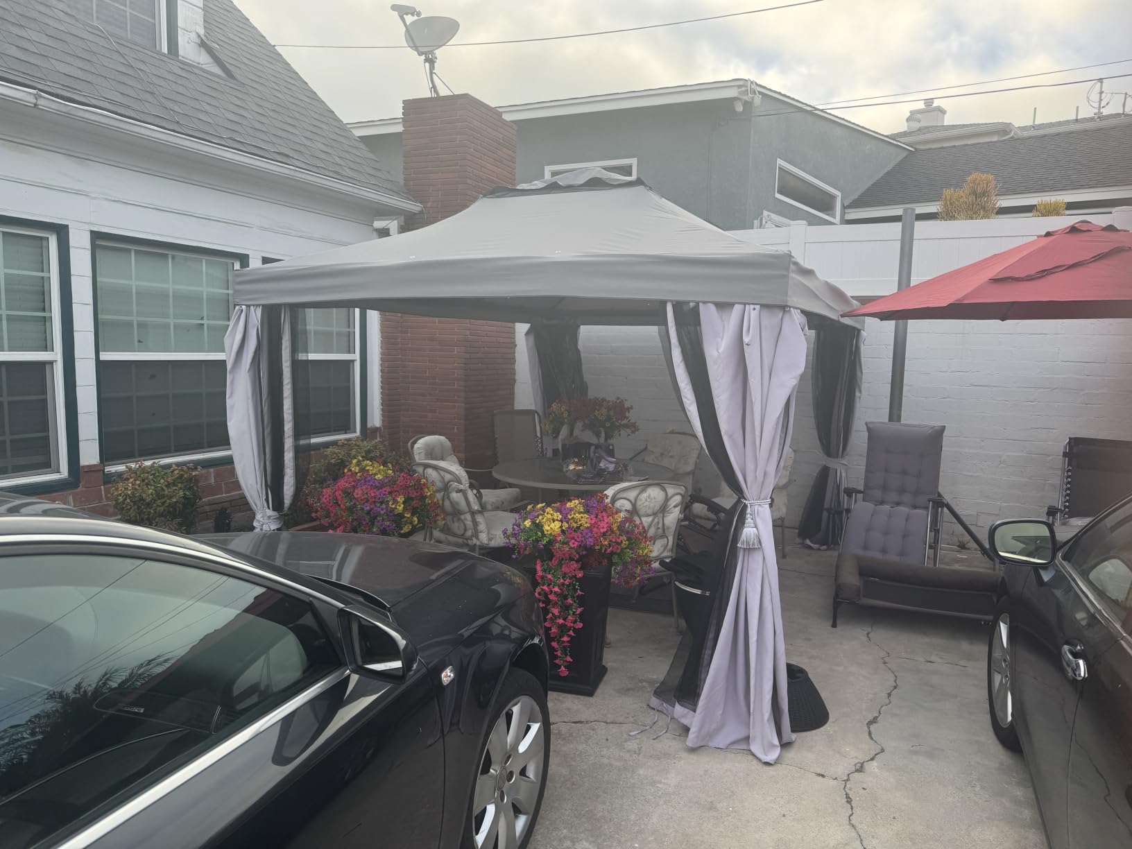 Grand Patio Replacement Canopy Top for 10×13 FT Outdoor Gazebo, Double Tiers PA Polyester Top Water-Resistant Anti-UV Shelter Sun Shade with Mesh Netting Grey customer photo 1